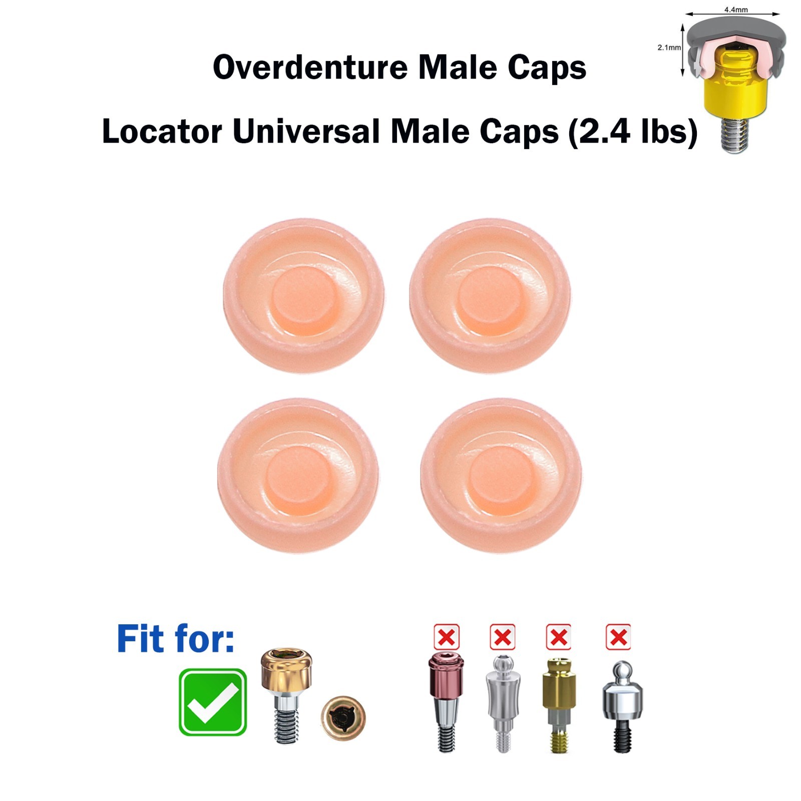 Zest Locator Abutment Retention Replacement Insert Cap Dental Overdenture Parts