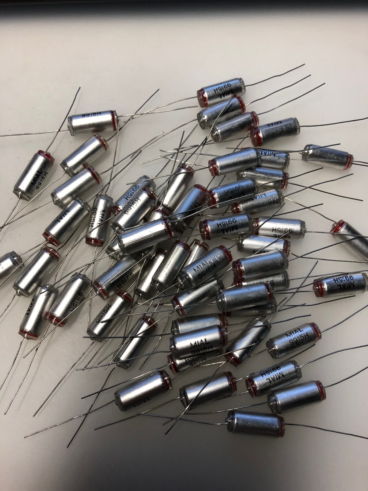 2 pcs MIAL Polystyrene Capacitor 9915H 9915pF 3% 160V(red band), Close to 0.01uF