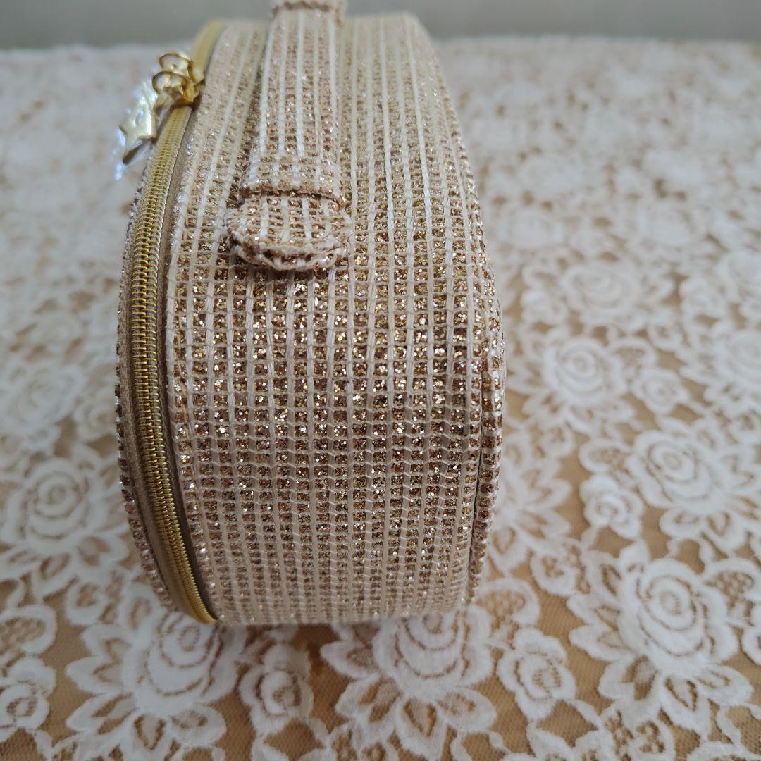 Christian Dior Dior Novelty Gold Pouch Cosmetic Bag Small Glitter New