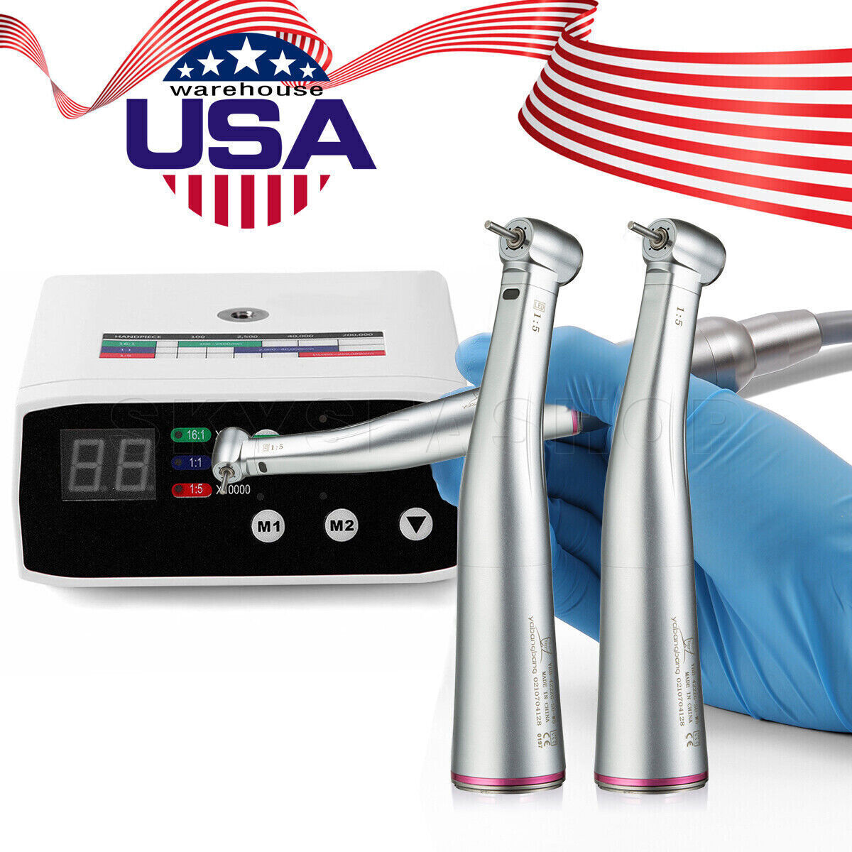Dental LED Brushless Electric Micro Motor / 1:5 Increasing Handpiece Fit NSK YBB