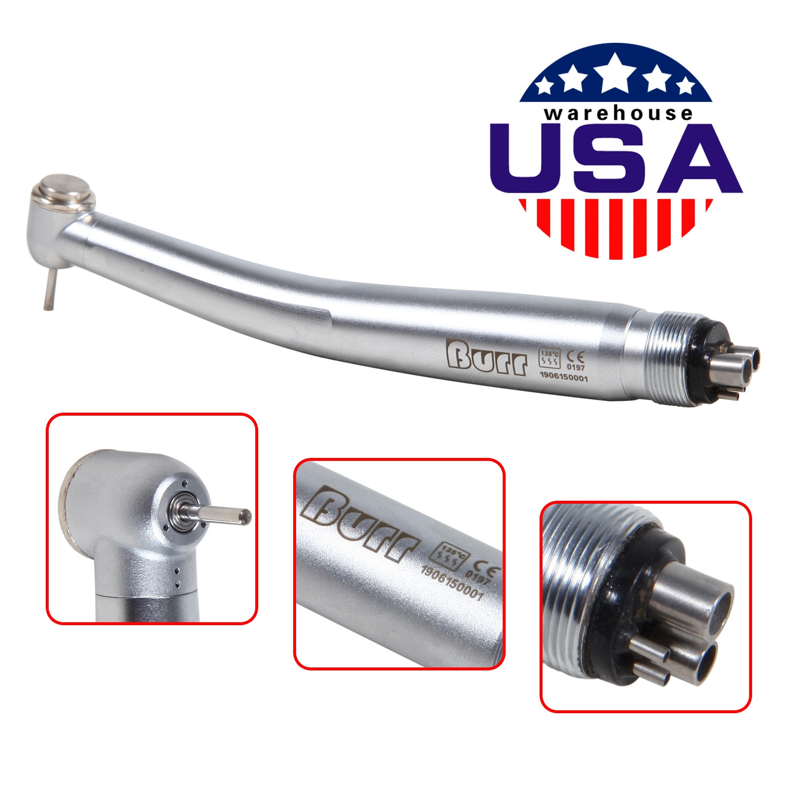 10X High Speed Handpiece 4 Holes Turbine 3-Spray U3BM Turbina Dental