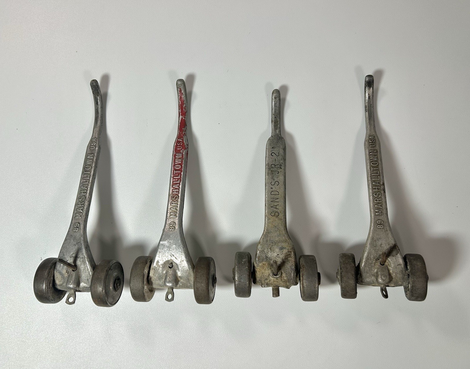 Vtg Lot 4 Marshalltown Skate Wheel Joint Raker Tool Bricklayer Masonry
