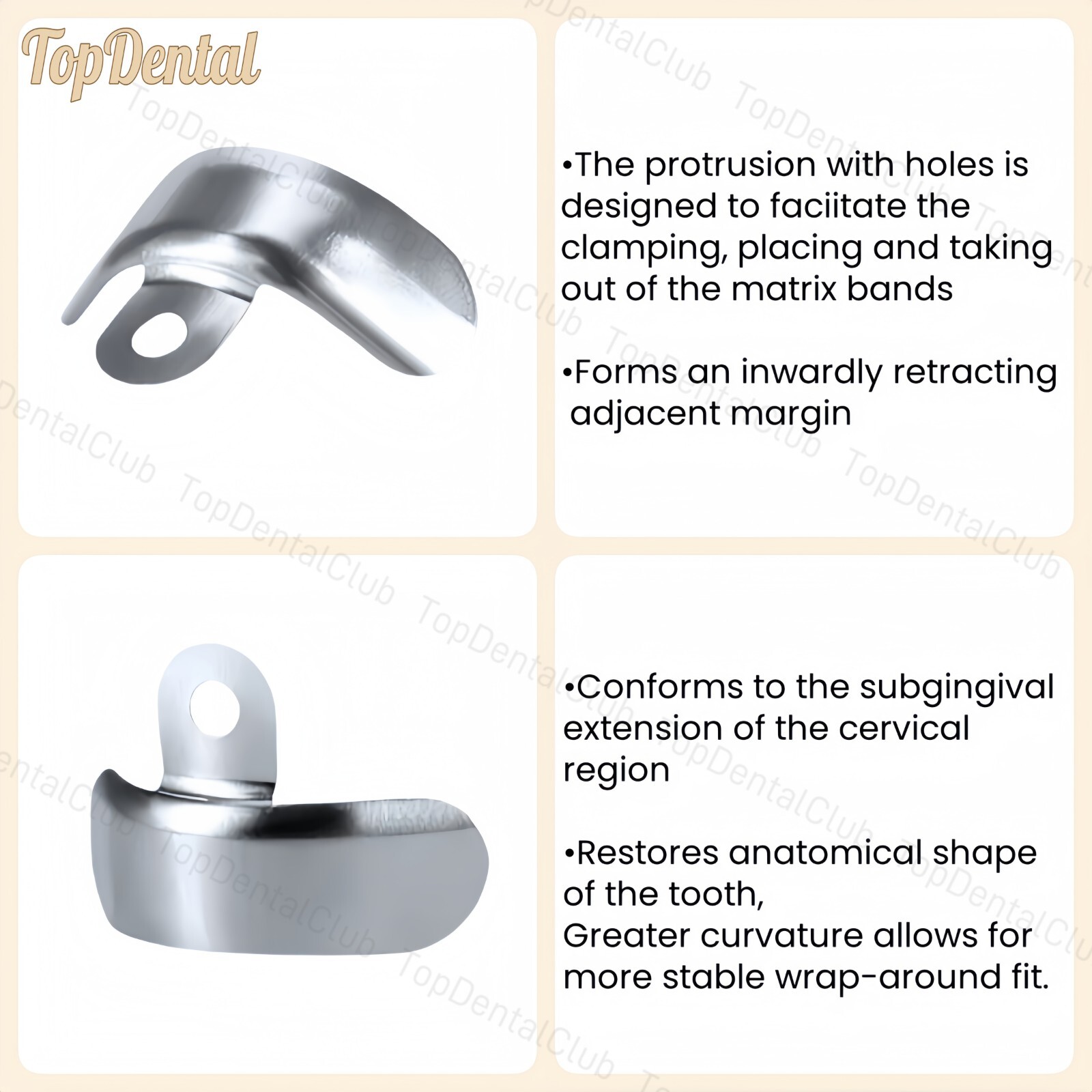 Dental Matrix Bands Ring Sectional Matrice Clamp Fit Garrison Palodent V3 System