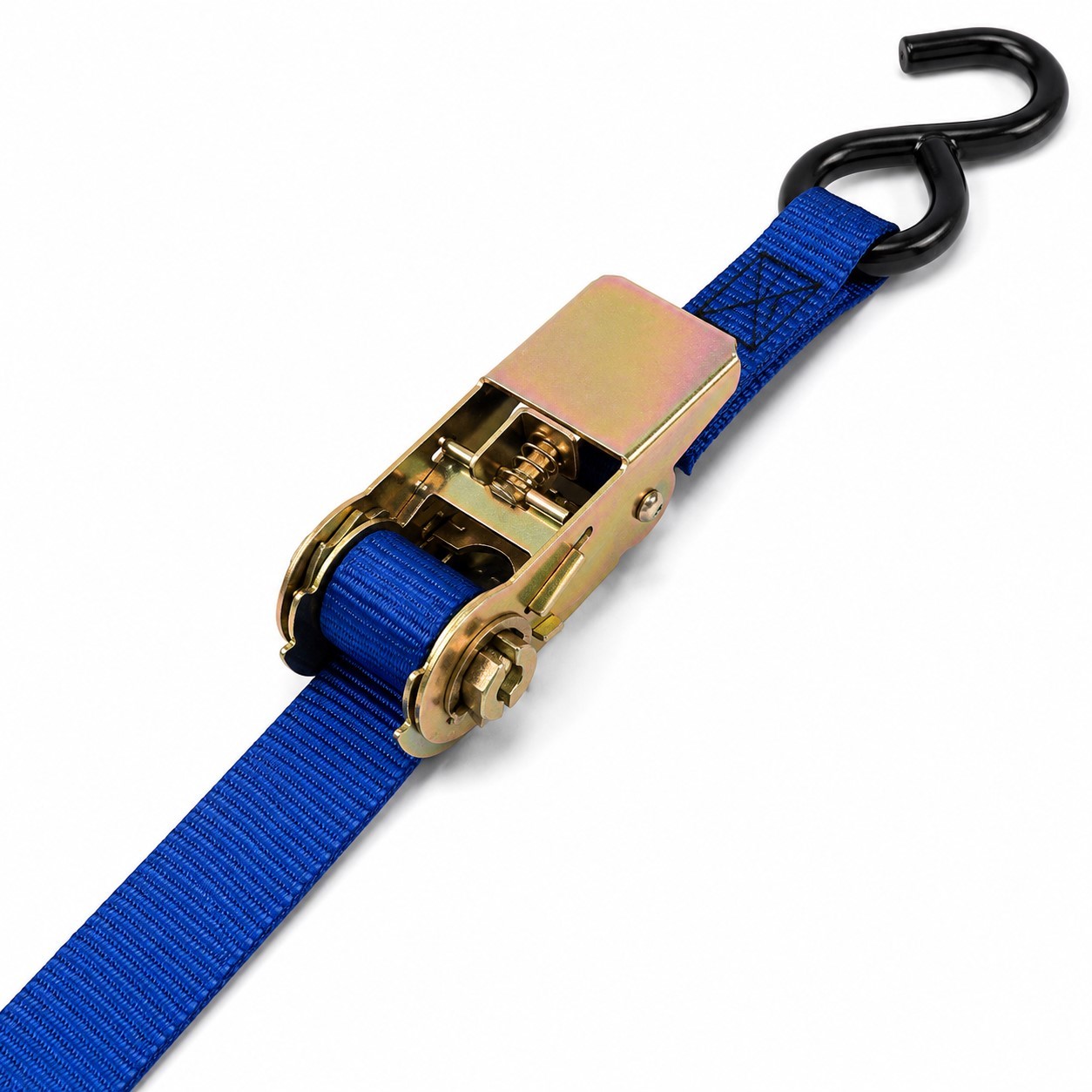 B1309710 13′ X 1″ Ratchet, Blue Webbing, Zinc Handle, Hooks