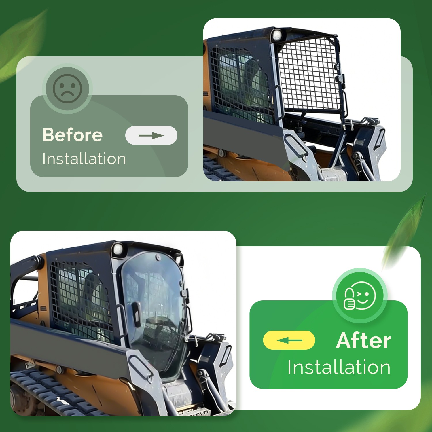 For #T312628 John Deere Skid Steer & Track Loader 323D 323E 333D 333E Door Glass