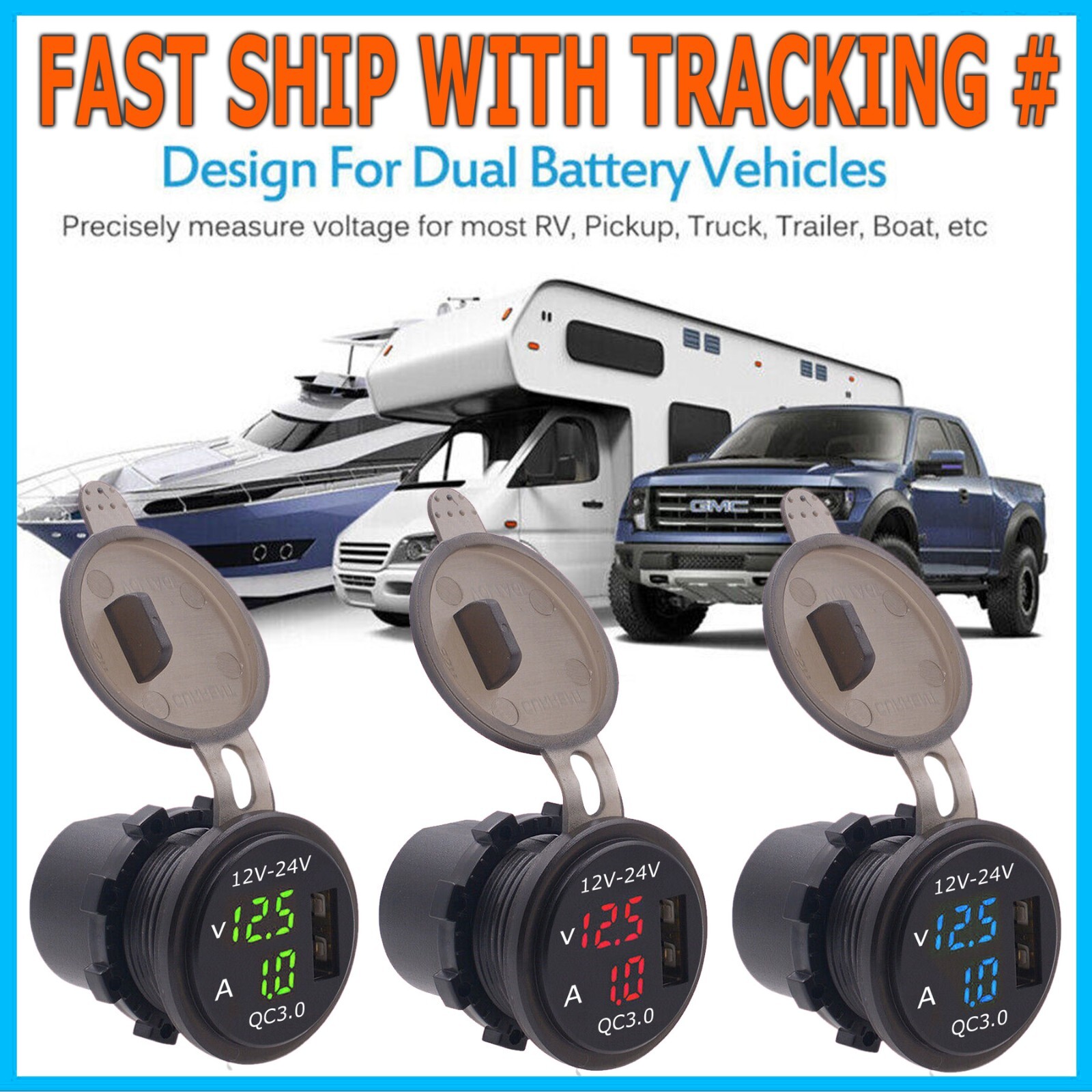 Waterproof CAR Battery Meter DC 12V Voltmeter LED Digital Display Voltage Gauge