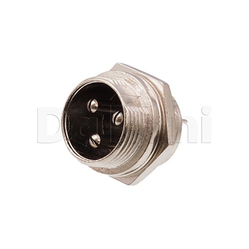 10101510081 Circular Chasis Connector 3 Pin Male Receptacle Silver