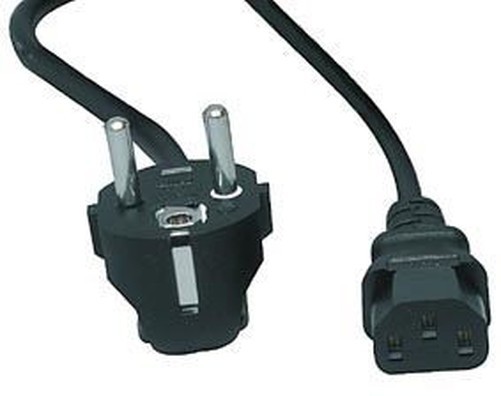 Power connection cord, angled; 1.8 m, black, CEE 7/7 – C13 3×0.75mm
