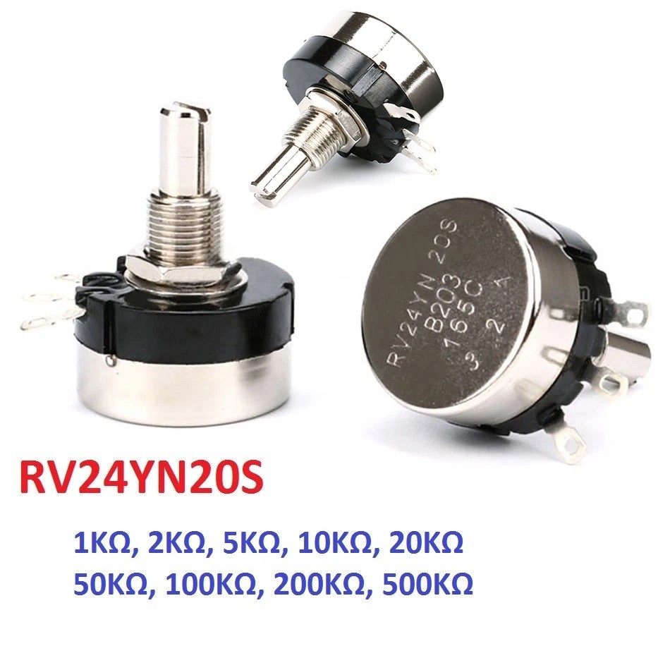 RV24YN20S Single Turn Carbon Film Potentiometer Adjustable Resistor 1KΩ to 500KΩ