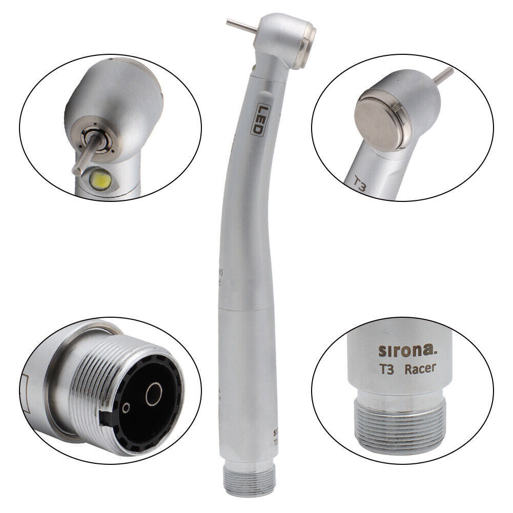 Sirona T3 Racer Dental High Speed Handpiece LED Fiber Optic Torque Push 2/4Holes