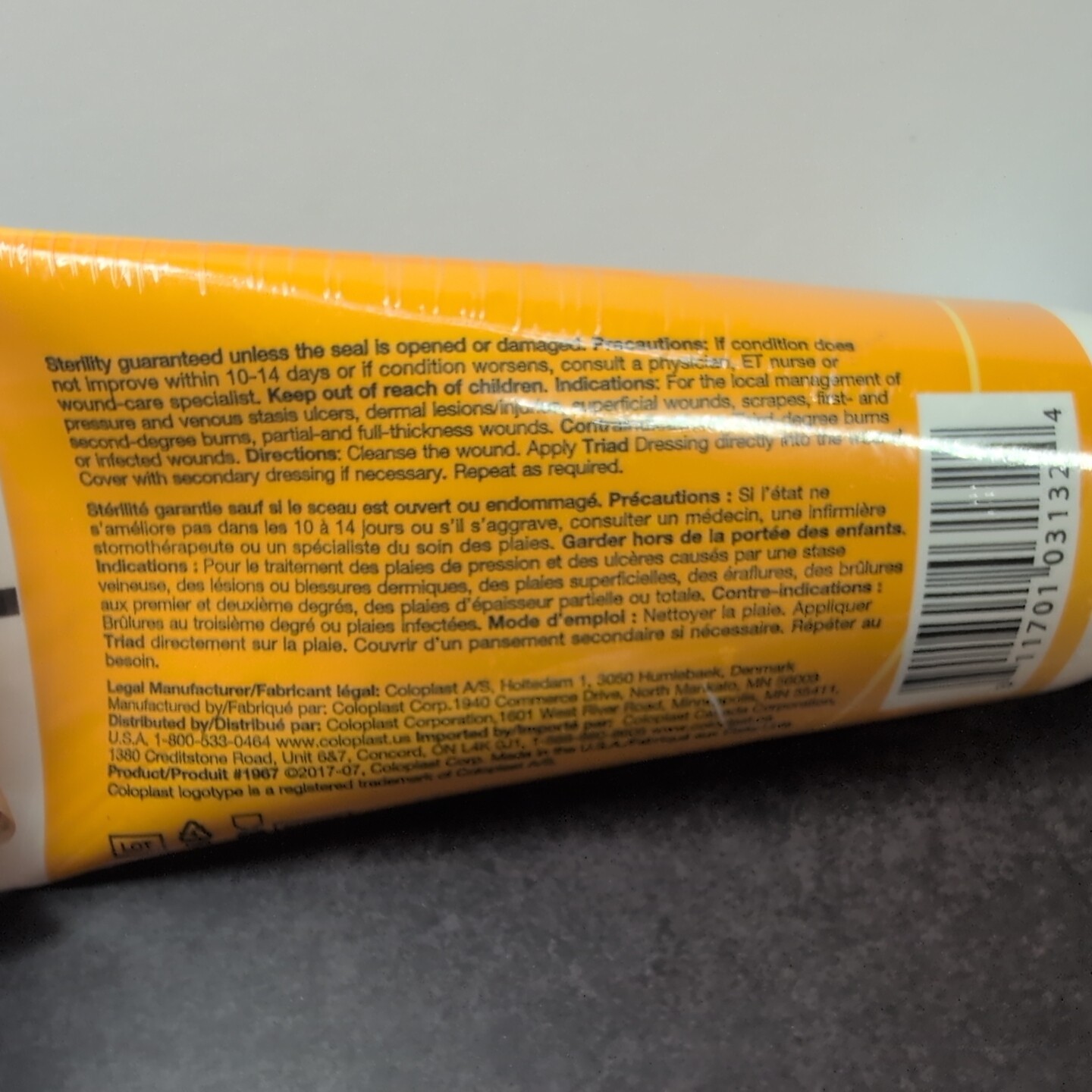 Coloplast Triad Hydrophilic Wound Dressing Paste #1967 6 oz SEALED