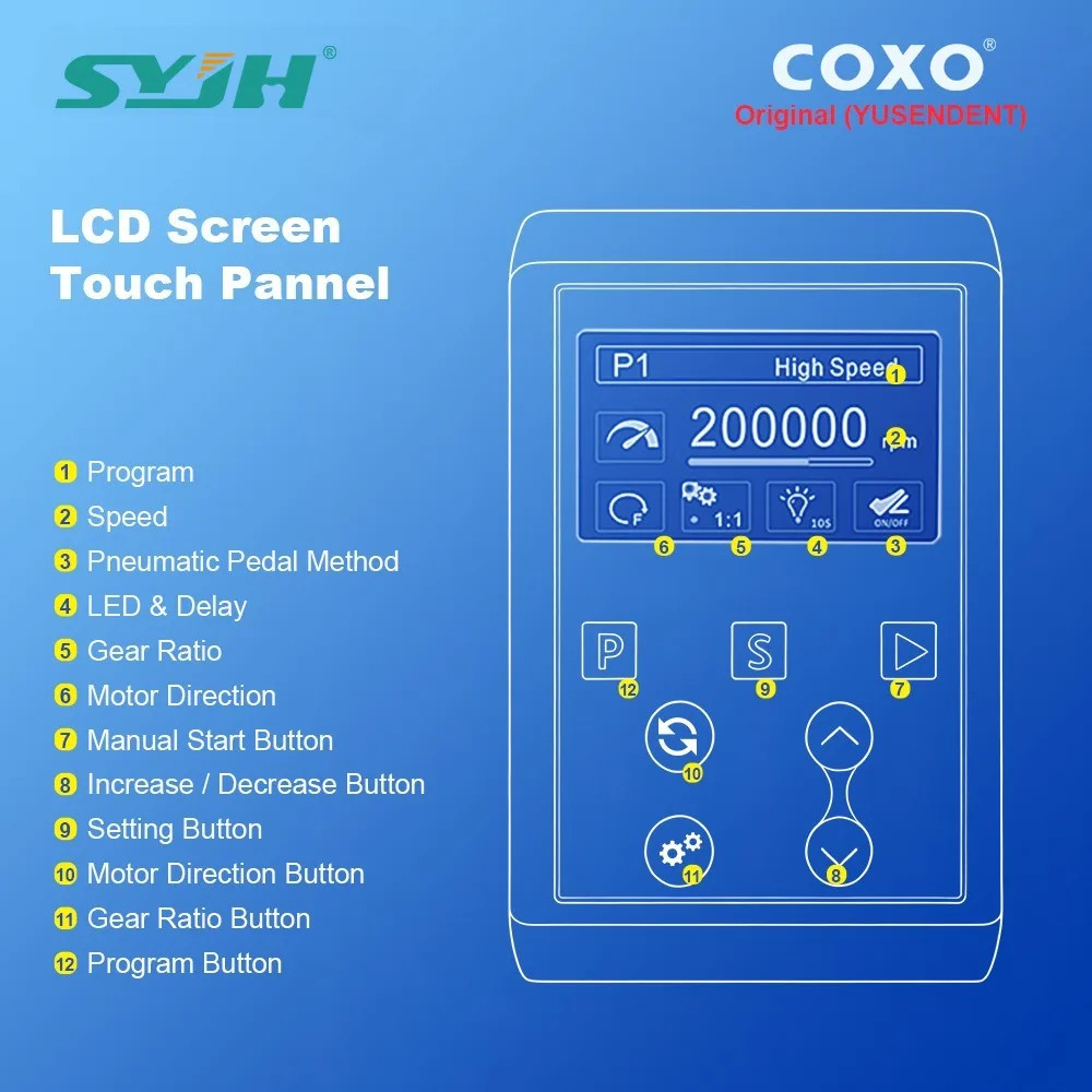 Dental COXO C-PUMA 200000rpm Brushless LED High Torque Motor Polishing Equipment