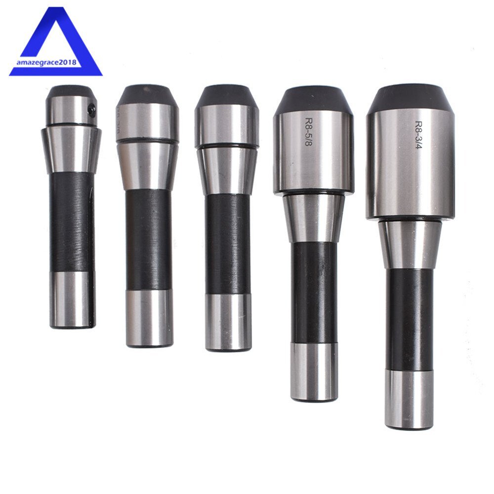 5 Pcs R8 End Mill Holder Set 1/4″ 3/8″ 1/2″ 5/8″ 3/4″ Adapter Kit For BRIDGEPOR