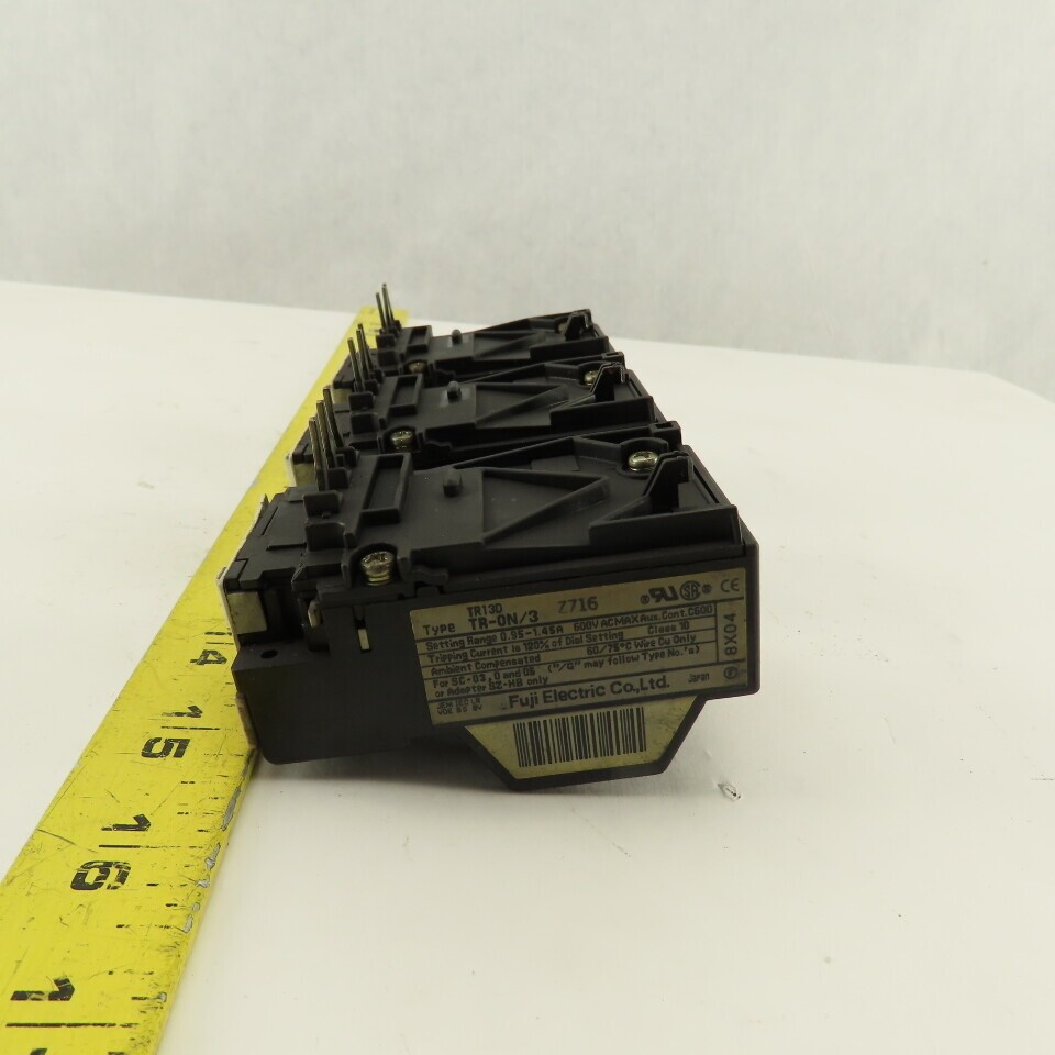 Fuji TR-0N/3 Overload Relay Mixed Trip Range 2.2-3.4A, 0.95-1.45A, 5-8A Lot Of 3