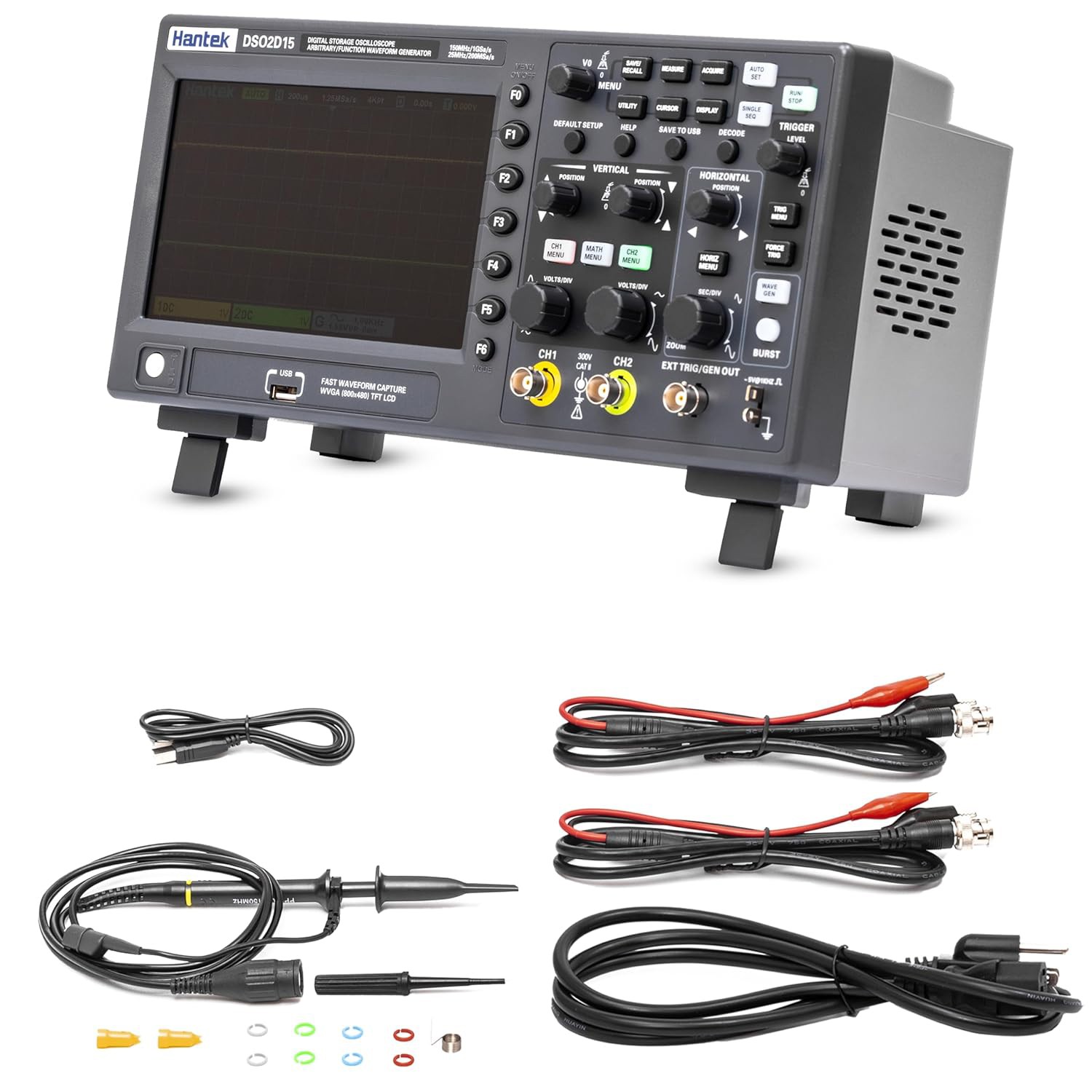 Hantek DSO2D15 Digital Storage Oscilloscopes 150MHz Bandwidth 2CH Dual Channel