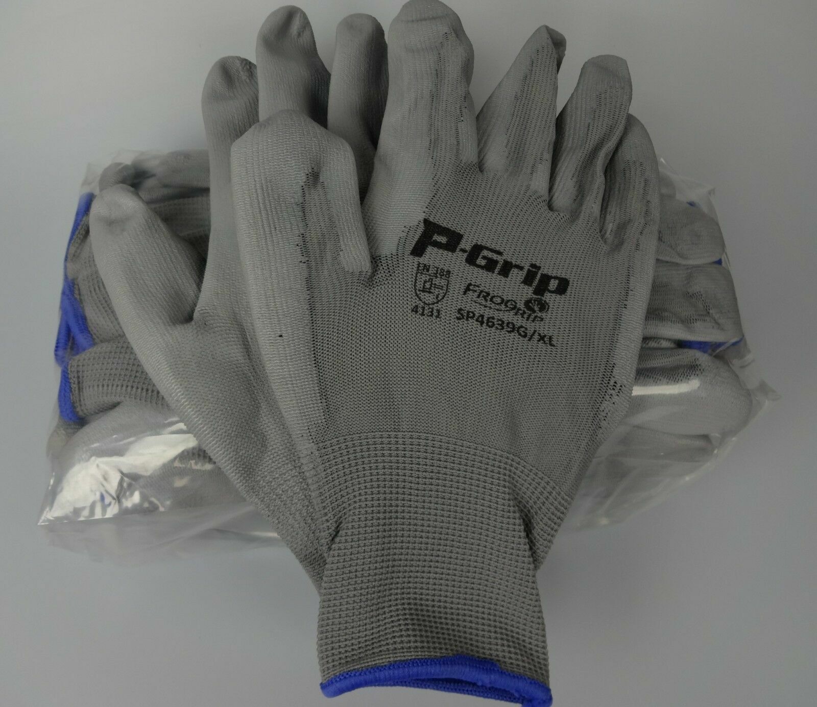 LOT OF 144 Pairs LIBERTY P-GRIP WORK GLOVES GREY PU POLYURETHANE PALM SP4639G