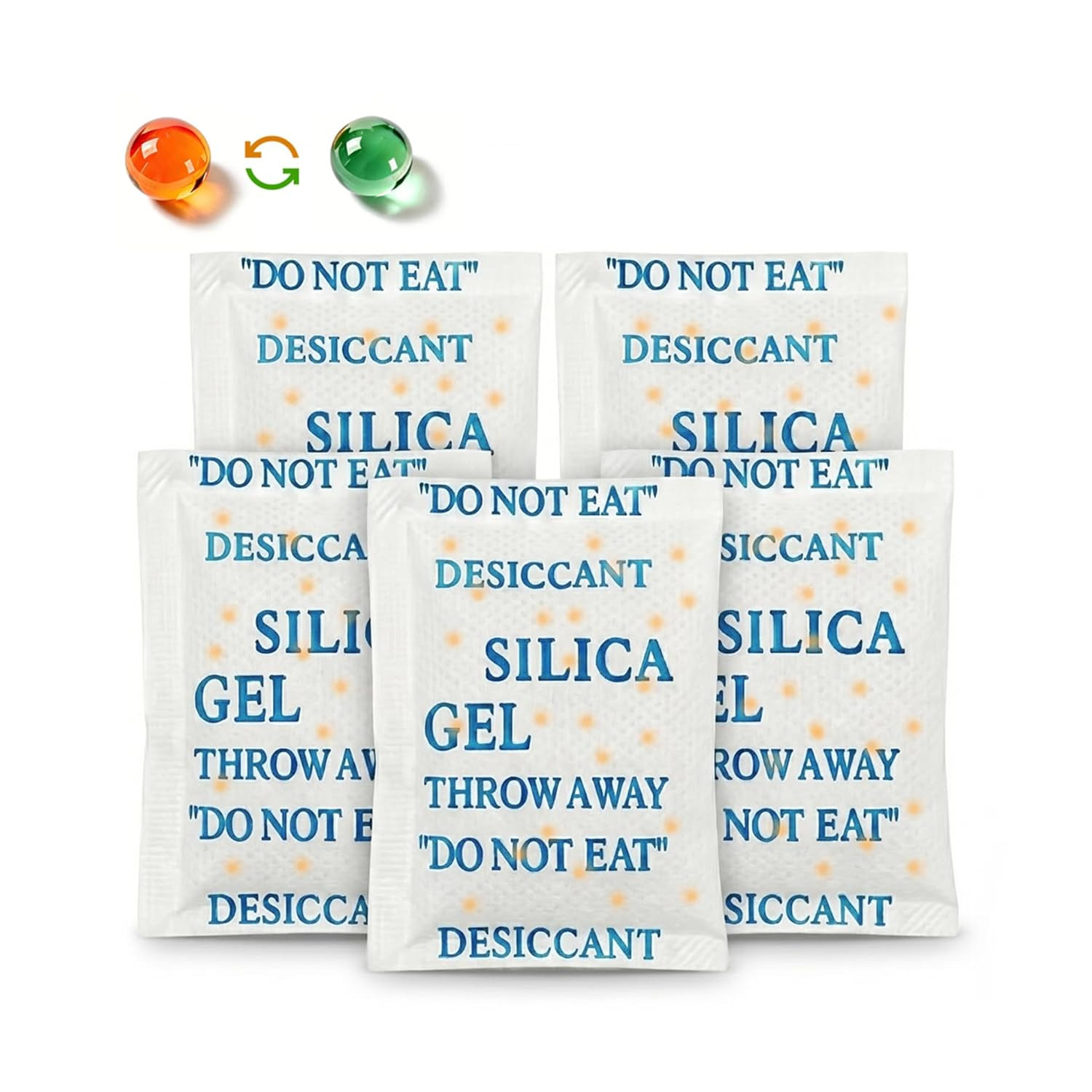 Silica Gel Packets, 50PCS 5 Gram Desiccant Packs for Storage, Premium