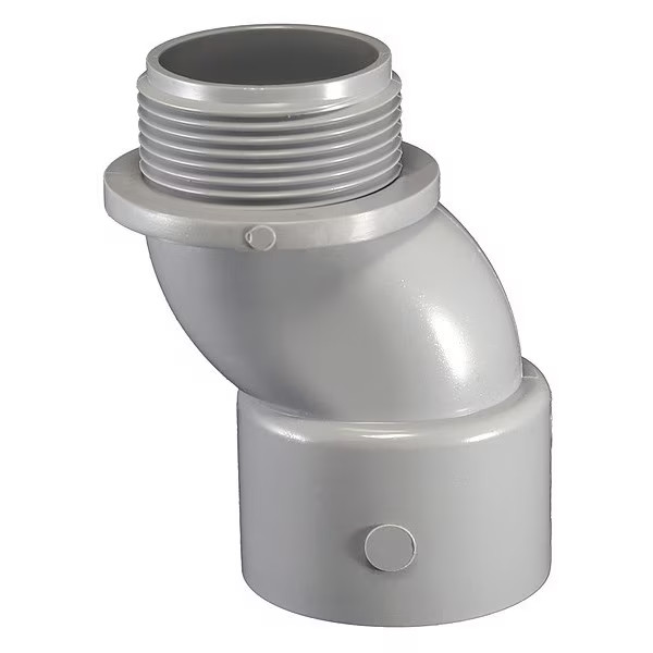Cantex Conduit Fitting Connector, 1-1/4 in, Threaded, PVC, PVC Coated 5133183