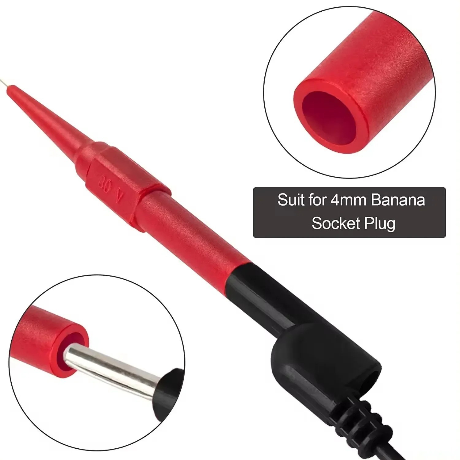 10PCS Multimeter Test Lead Probe Extention Back Piercing Needle Tip Test Probes