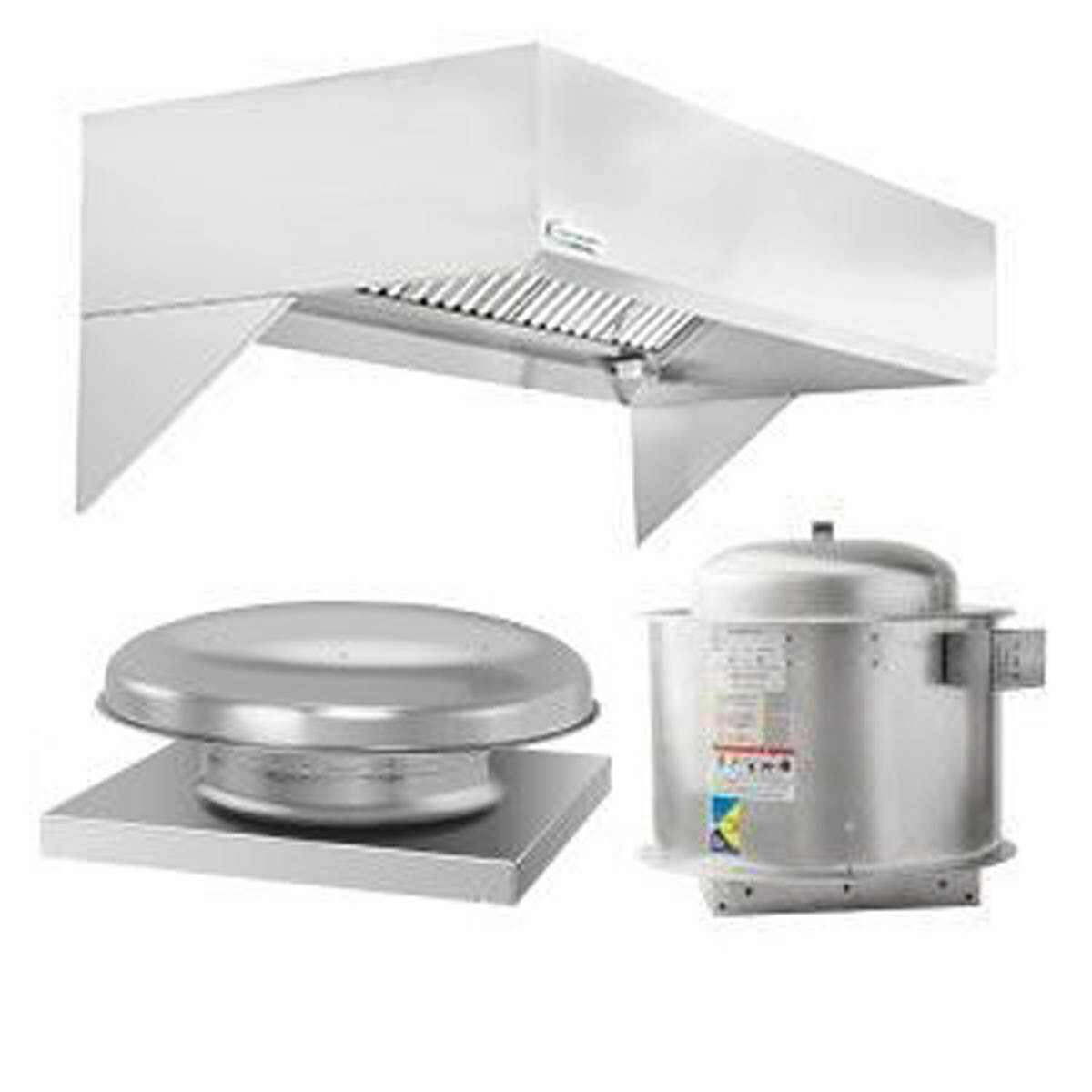 HoodMart 2010-DB 10′ x 48″ Restaurant Hood System w/ Eco Make-Up Air, 18 Gaug…