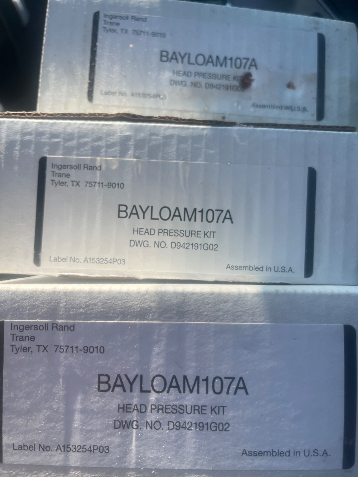 (Lot of 3) TRANE BAYLOAM107A LOW AMBIENT-HEAD PRESSURE KIT ***NEW IN BOX***