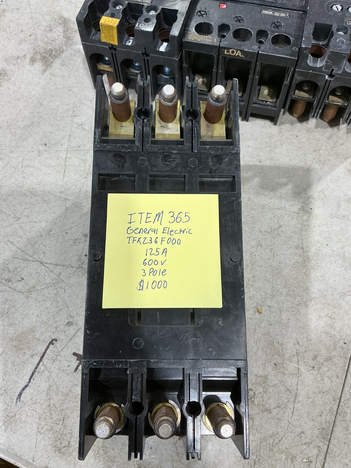 General Electric Breaker TFK236F000 125 AMPS 600 VOLTS 3 POLE