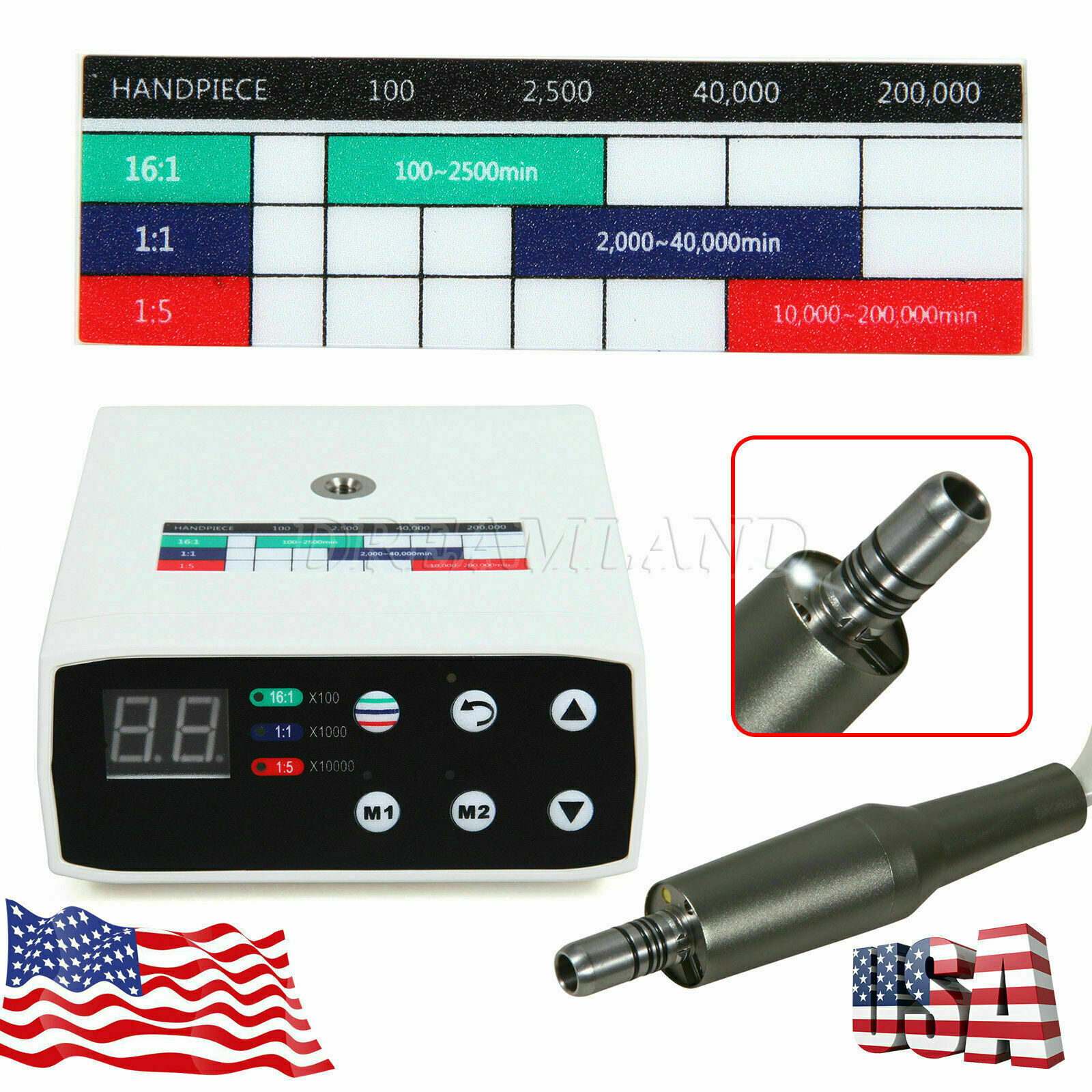 Dental Brushless electric motor Internal Spray fit 1:1/16:1/1:5 LED contra angle