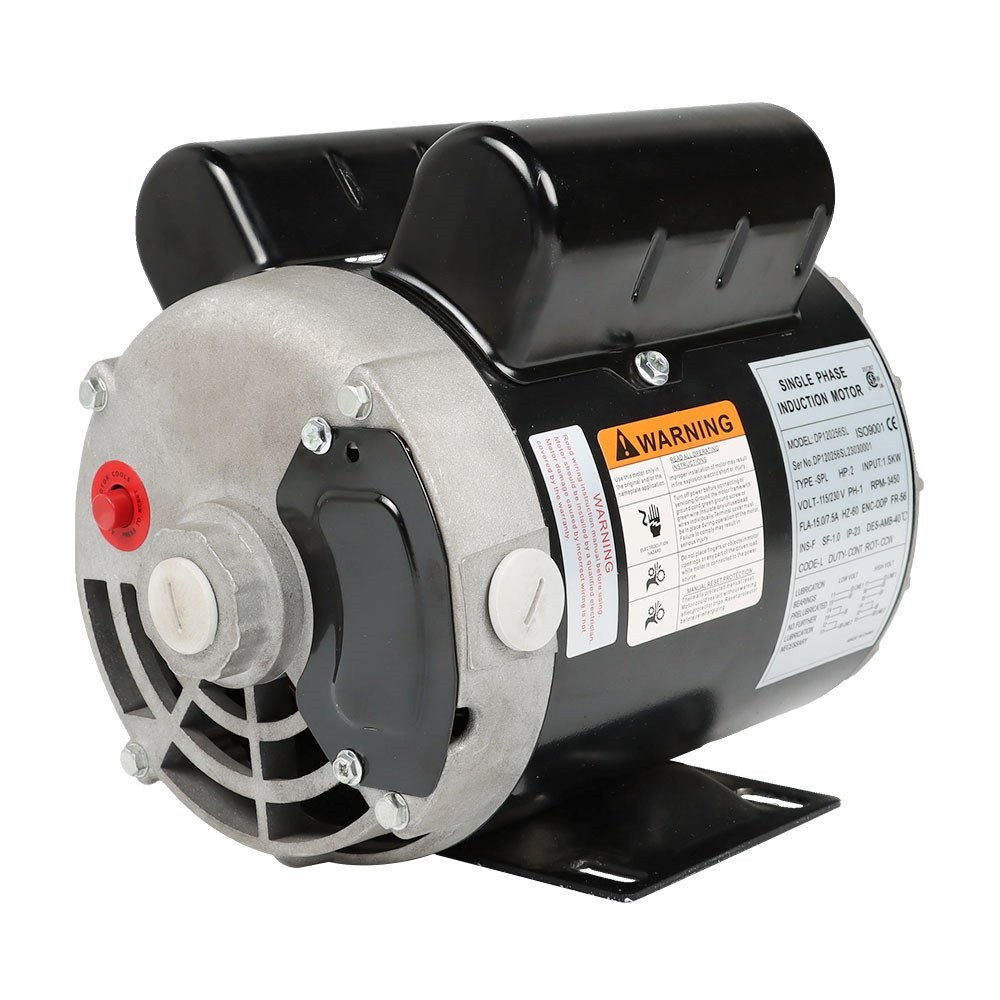 3450 RPM 2 HP SPL Compressor Duty Electric Motor 5/8″ Shaft 115/230 Volt 56Frame