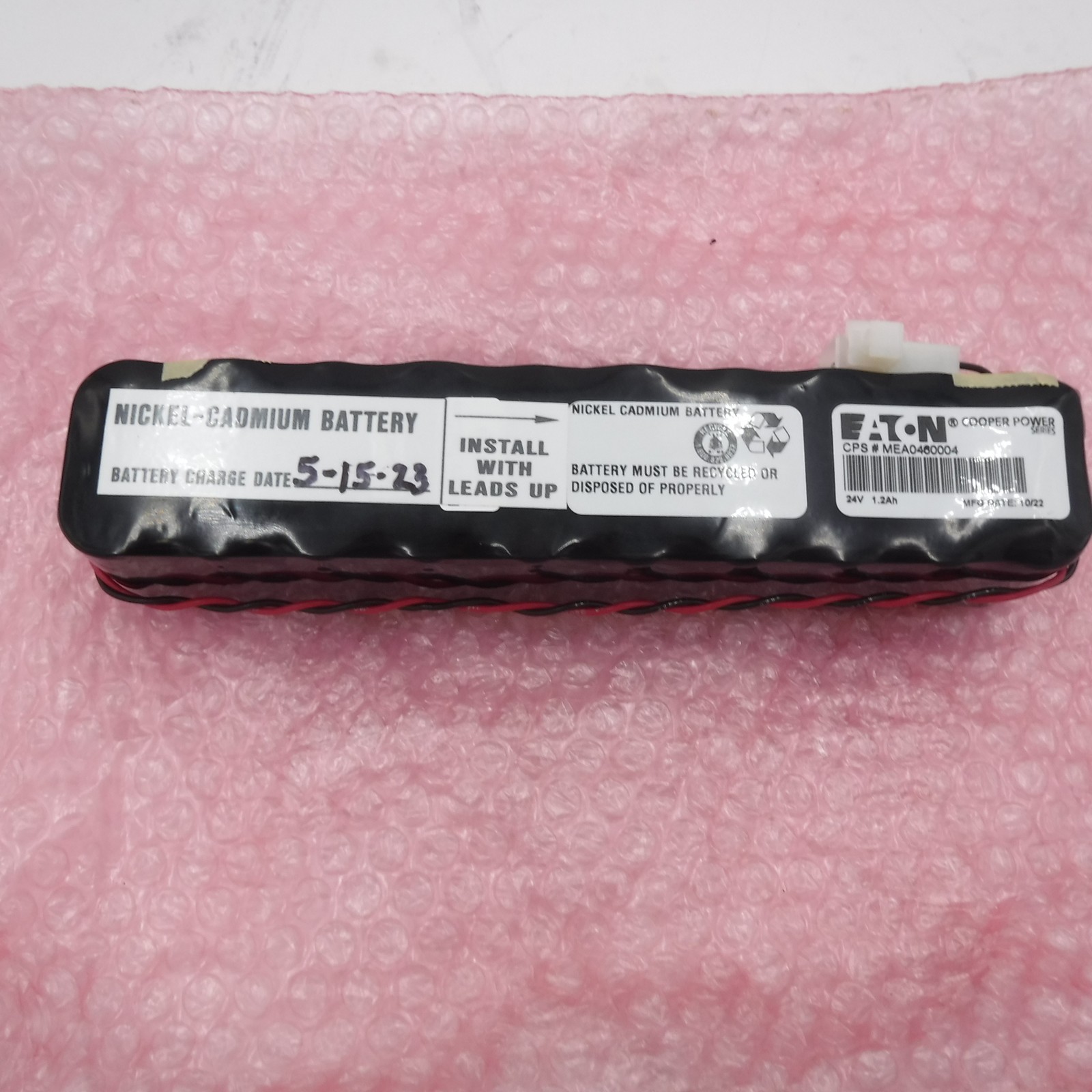Eaton Cooper Power Series 24V 1.2AH Nickel Cadmium Battery MEA0460004