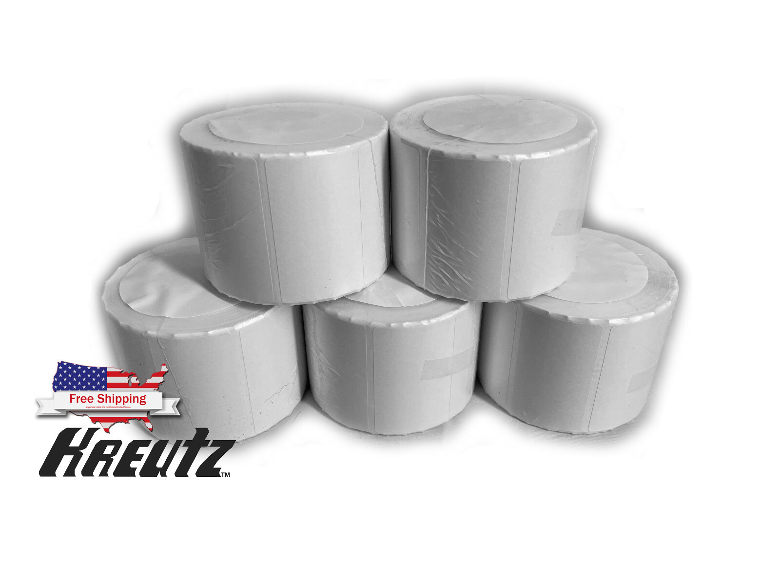 5PK Direct Thermal 2.25X1.25 1000/RL Perforated Labels For Zebra LP2844 & Rollo