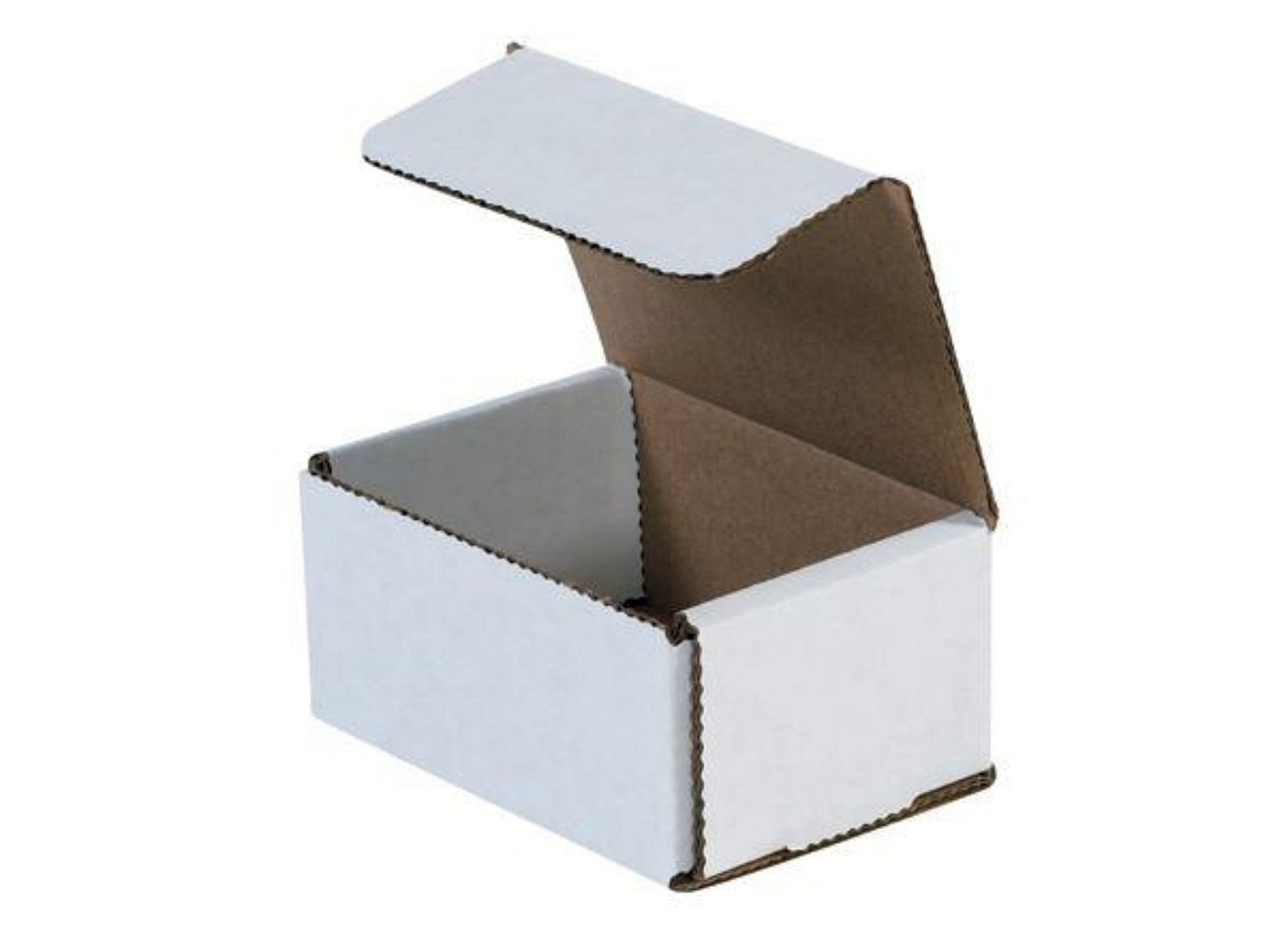 Pack of 50 Strong Corrugated Mailers 4x3x2 White Small Folding Mailing Box Light