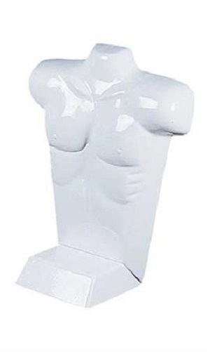 Molded Man’s Shirt T Form Countertop Fits S-L Male Mannequin White Hollow Back