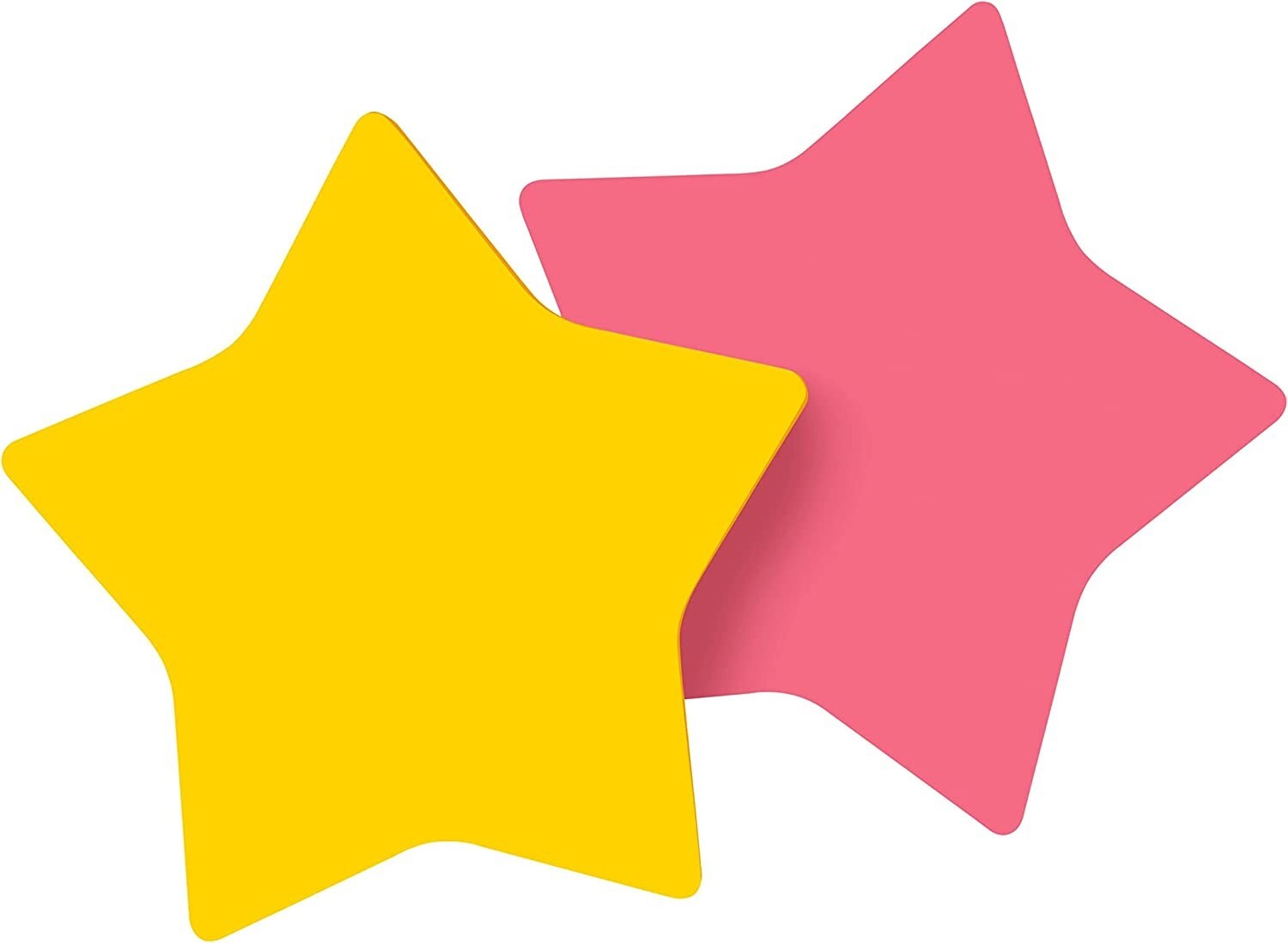 Post-it Notes, Star Shape, Yellow and Pink with pattern, 2.9 in x 2.8 in, 2 Pads