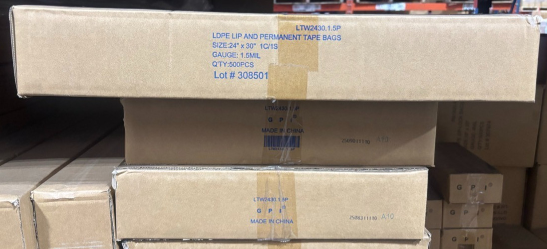 500/CS 24×30 Suffocation Warning Bags Clear, Permanent Seal with “Ready To Ship”