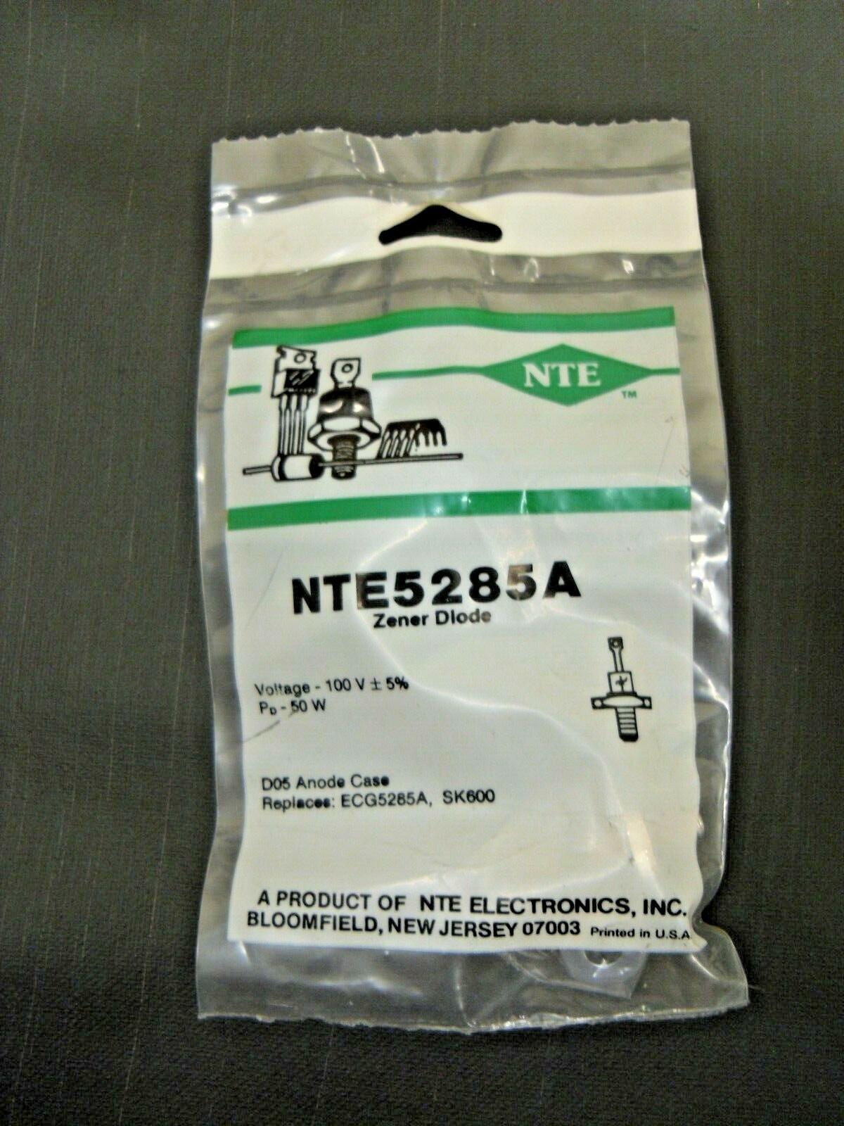 NTE5285A Zener Diode – 100.0V 50W Do-5 5% Anode Case
