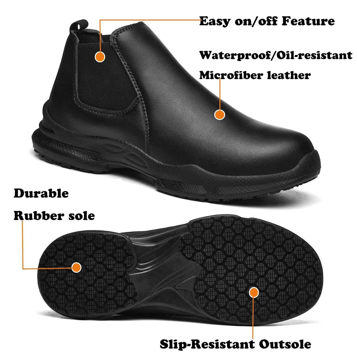 PJZHJ Non Slip Shoes for Men Oil-Proof and Waterproof Chef Shoes Comfortable …