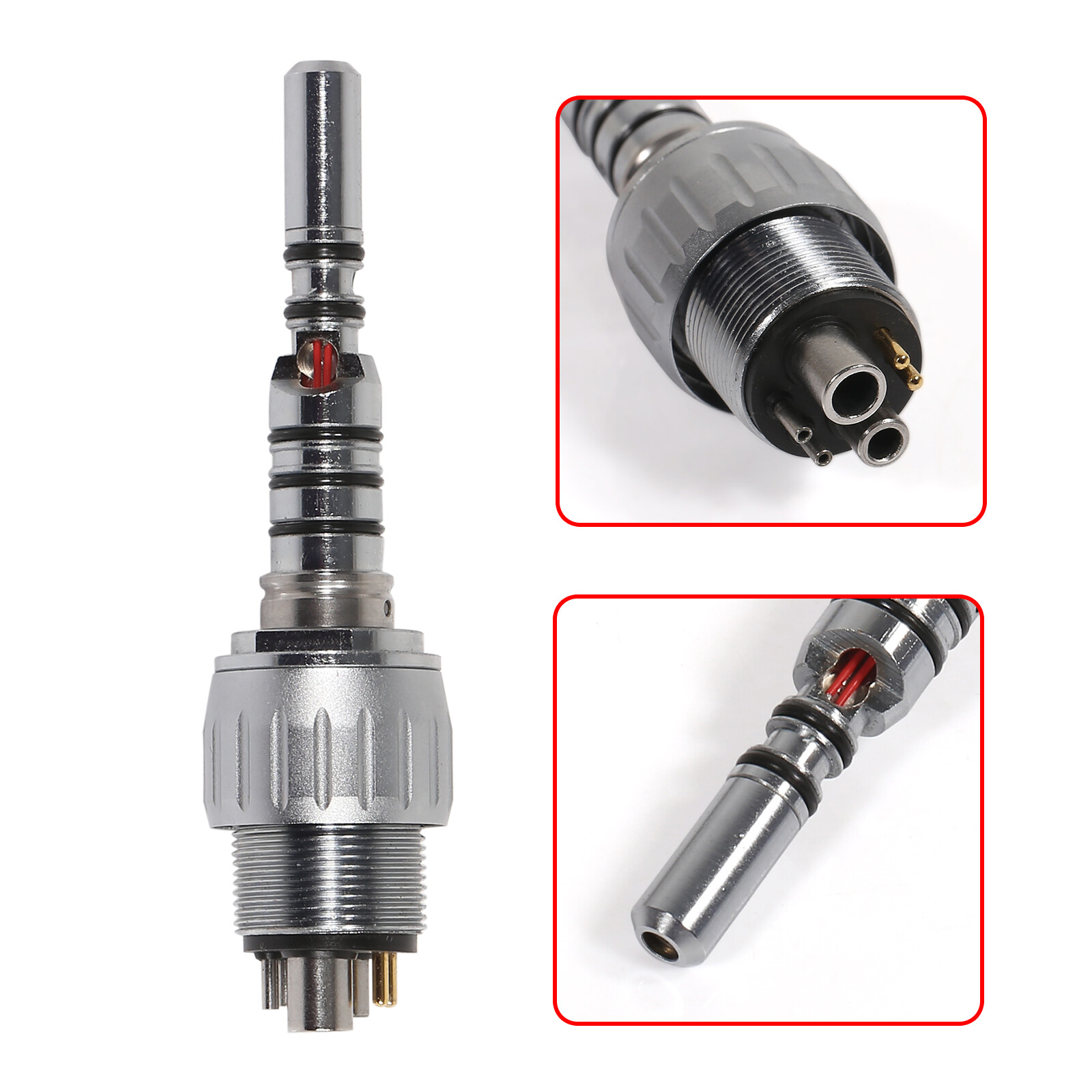 COXO Dental Fiber Optic LED 45 Degree Handpiece /Swivel Coupler 6 Hole Fit KAV