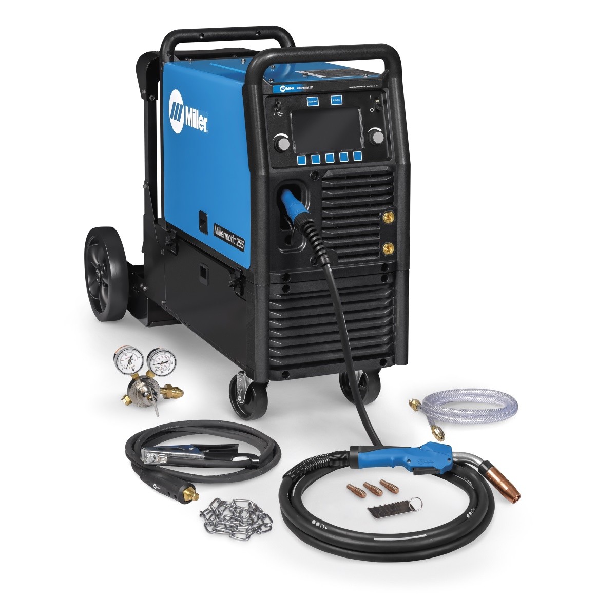Miller Millermatic 255 MIG/Pulsed MIG Welder- 208/240V w/Running Gear (951766)