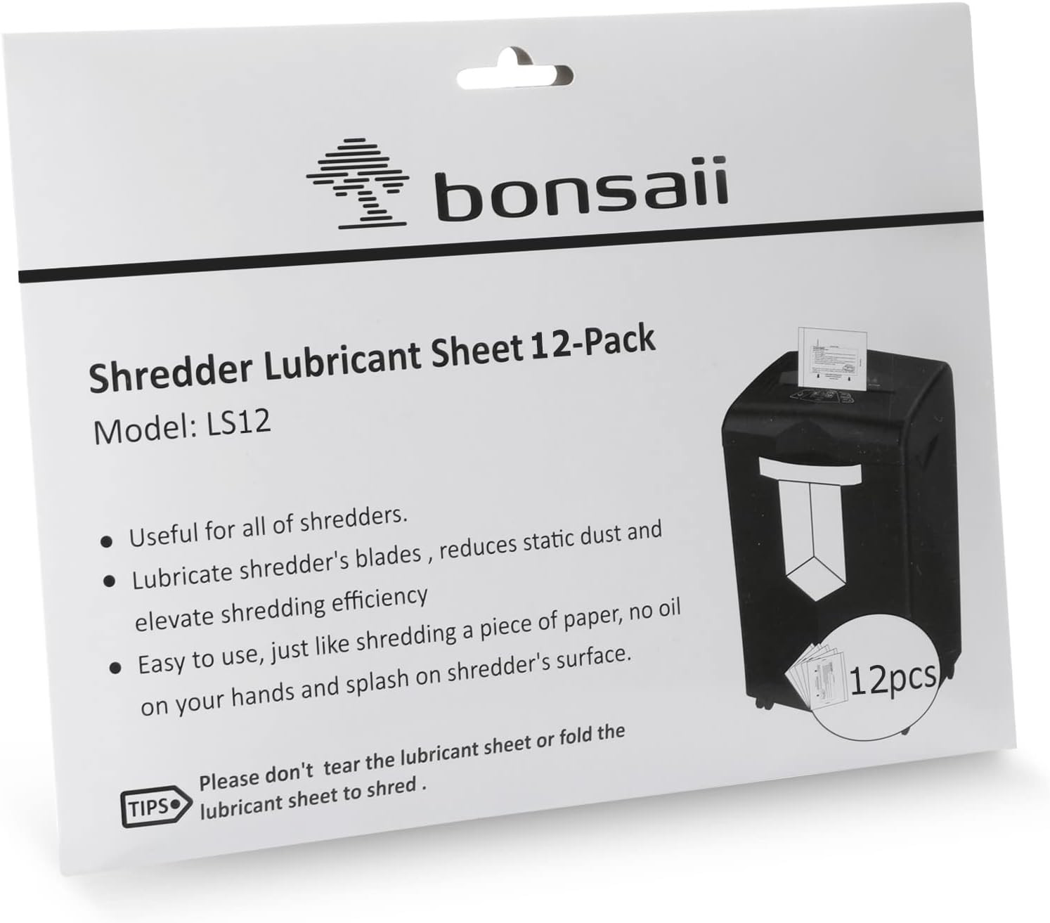 Paper Shredder Lubricant Sheets,12-Pack (8.4 X 5.9 Inch/Piece)