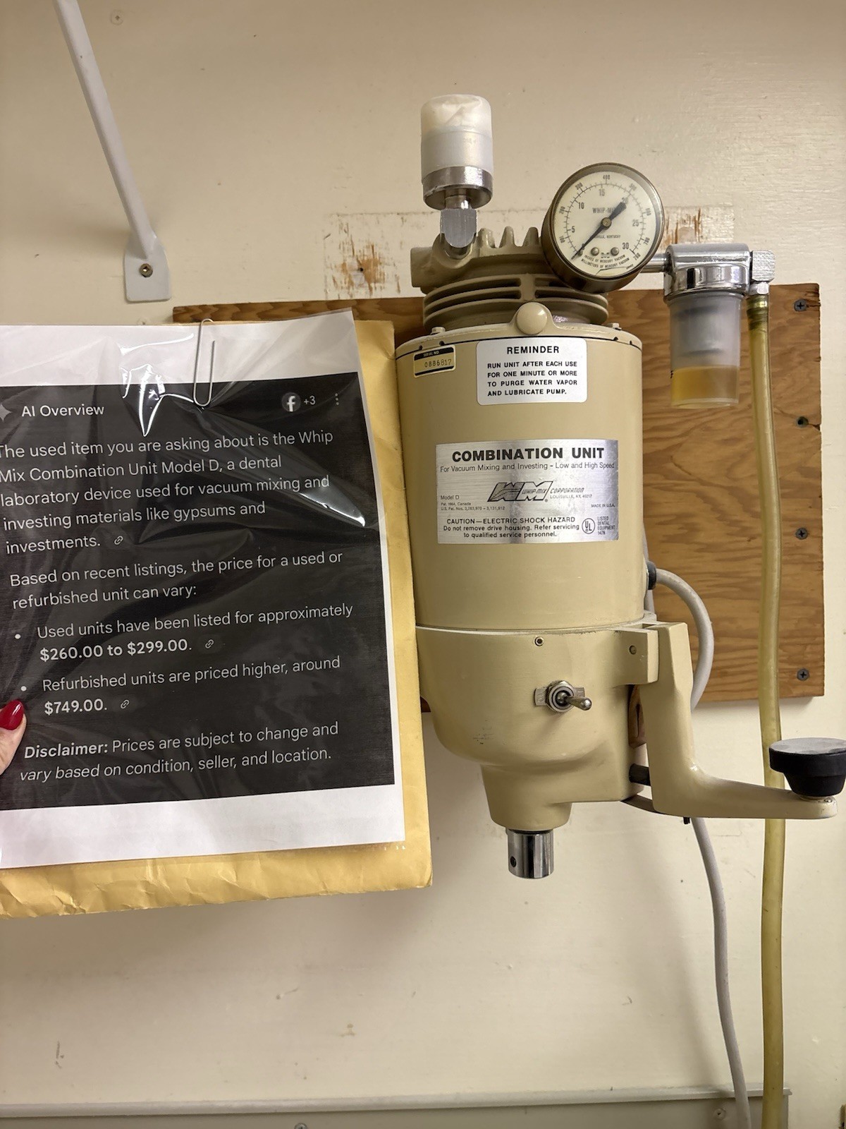 Whipped Mix Combination Unit For Vacuum Mixing And Investing Low And High Speed