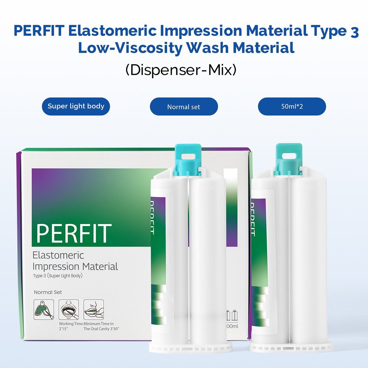 Dental Elastomeric Impression Material Normal/Fast Set Dispenser-Mix Type 1/2/3