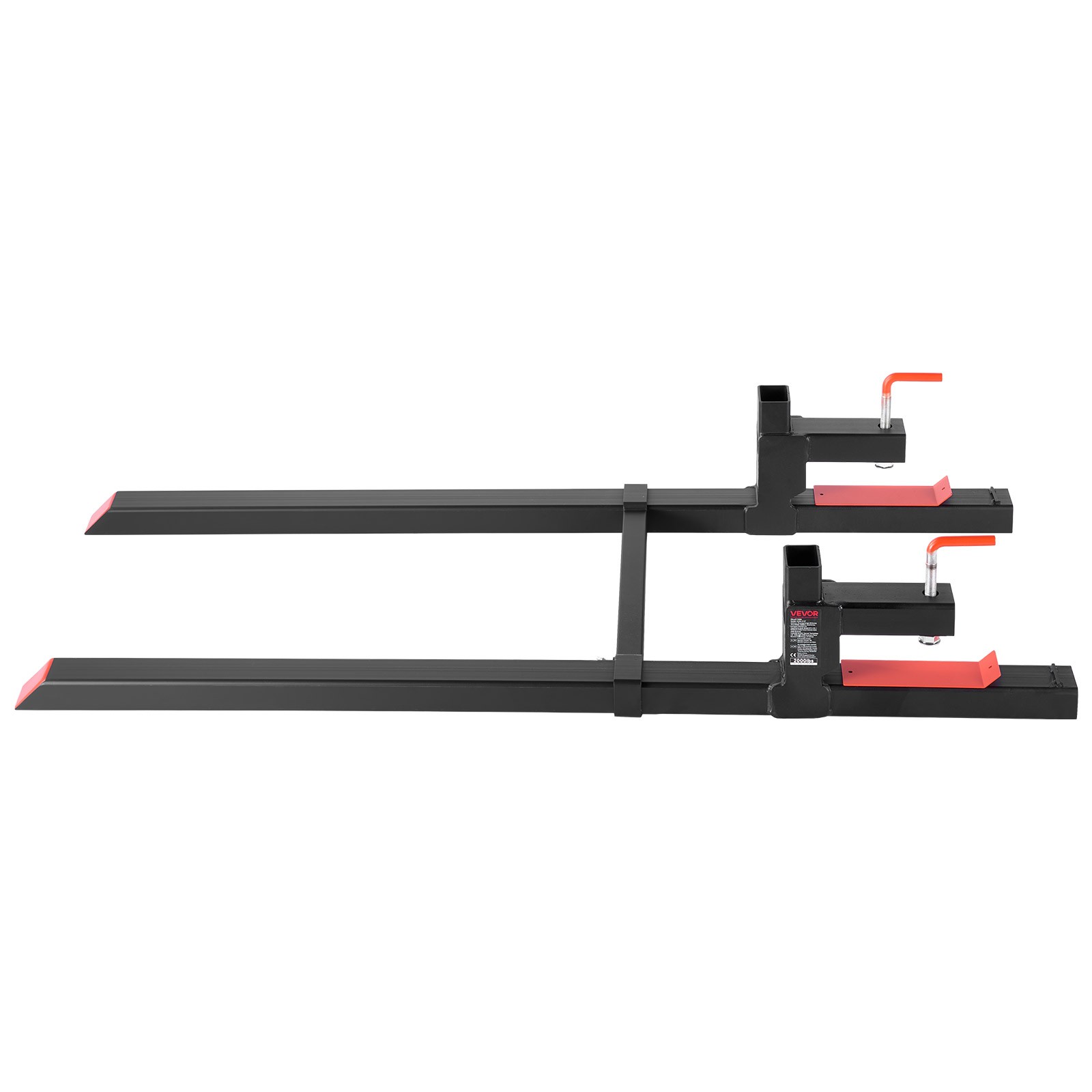 VEVOR 60″ 2000 lbs Pallet Fork Clamp on Tractor Forks with Stabilizer Bar
