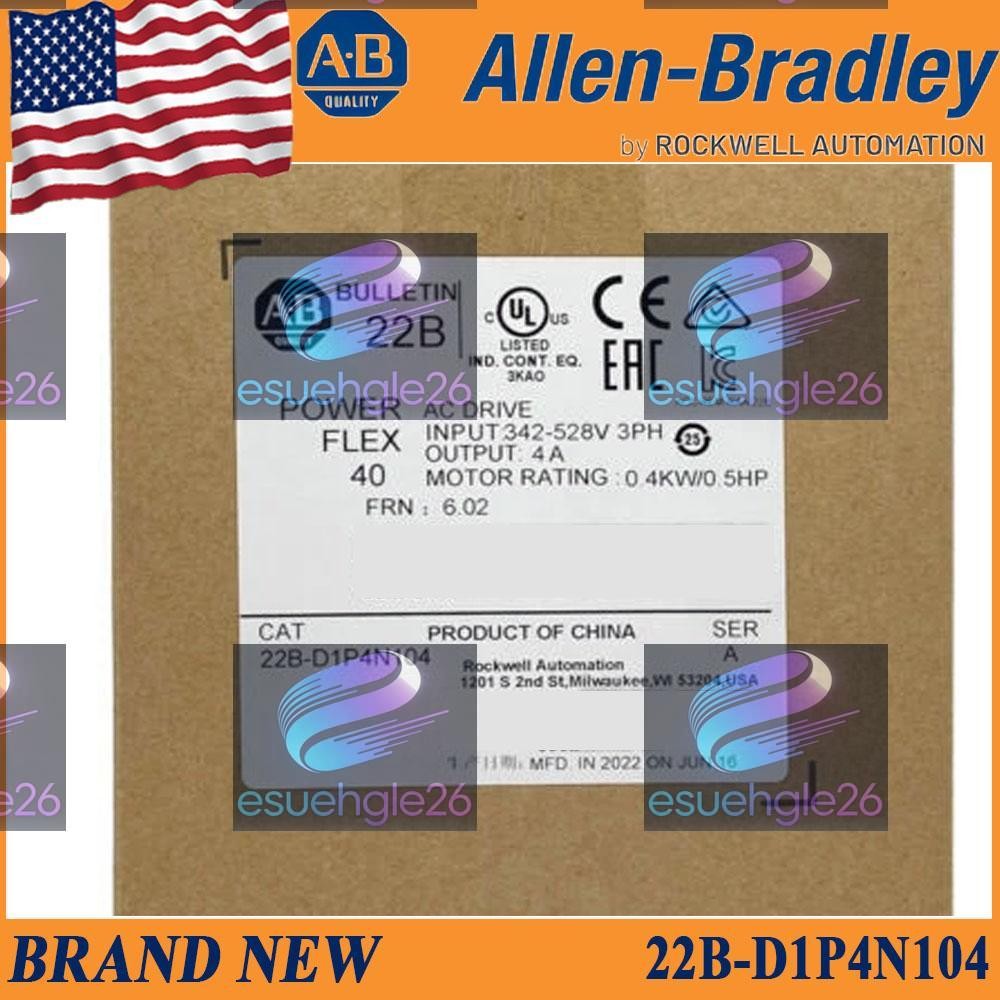 Sealed PLC AB 22B-D1P4N104 PowerFlex 40- 0.4 kW (0.5 HP) AC Drive Ship IMMD
