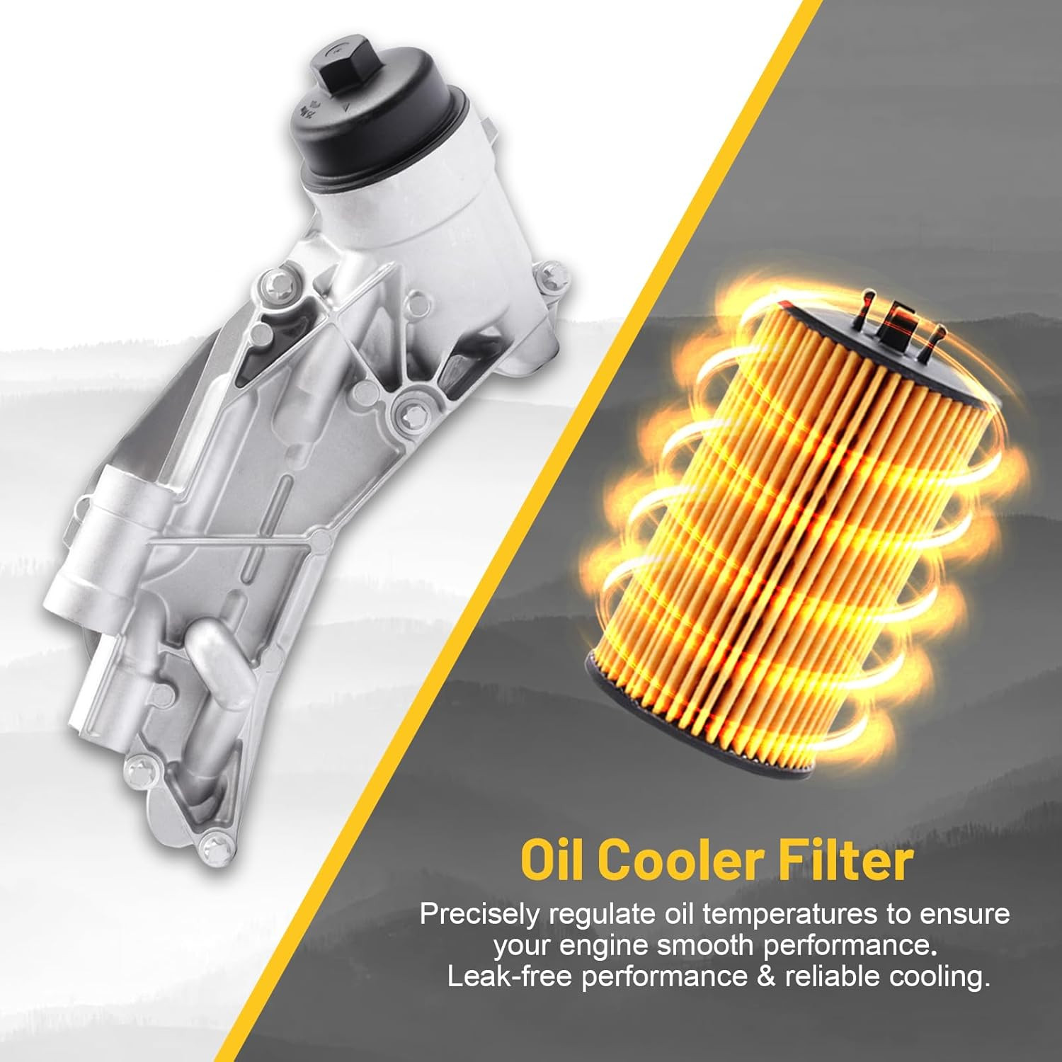 25199751 918-432 Engine Oil Cooler Filter Housing Assembly Adapter with Gasket,