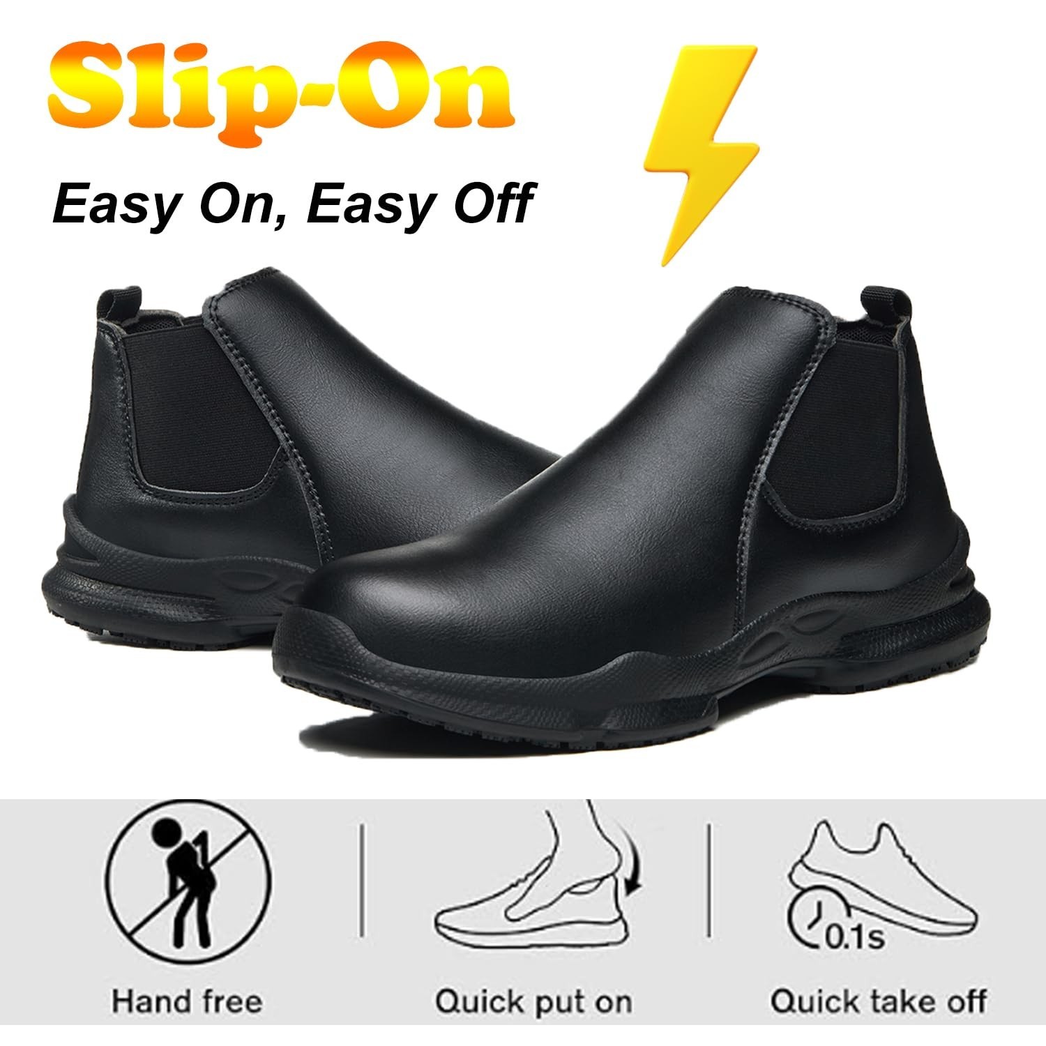 PJZHJ Non Slip Shoes for Men Oil-Proof and Waterproof Chef Shoes Comfortable …