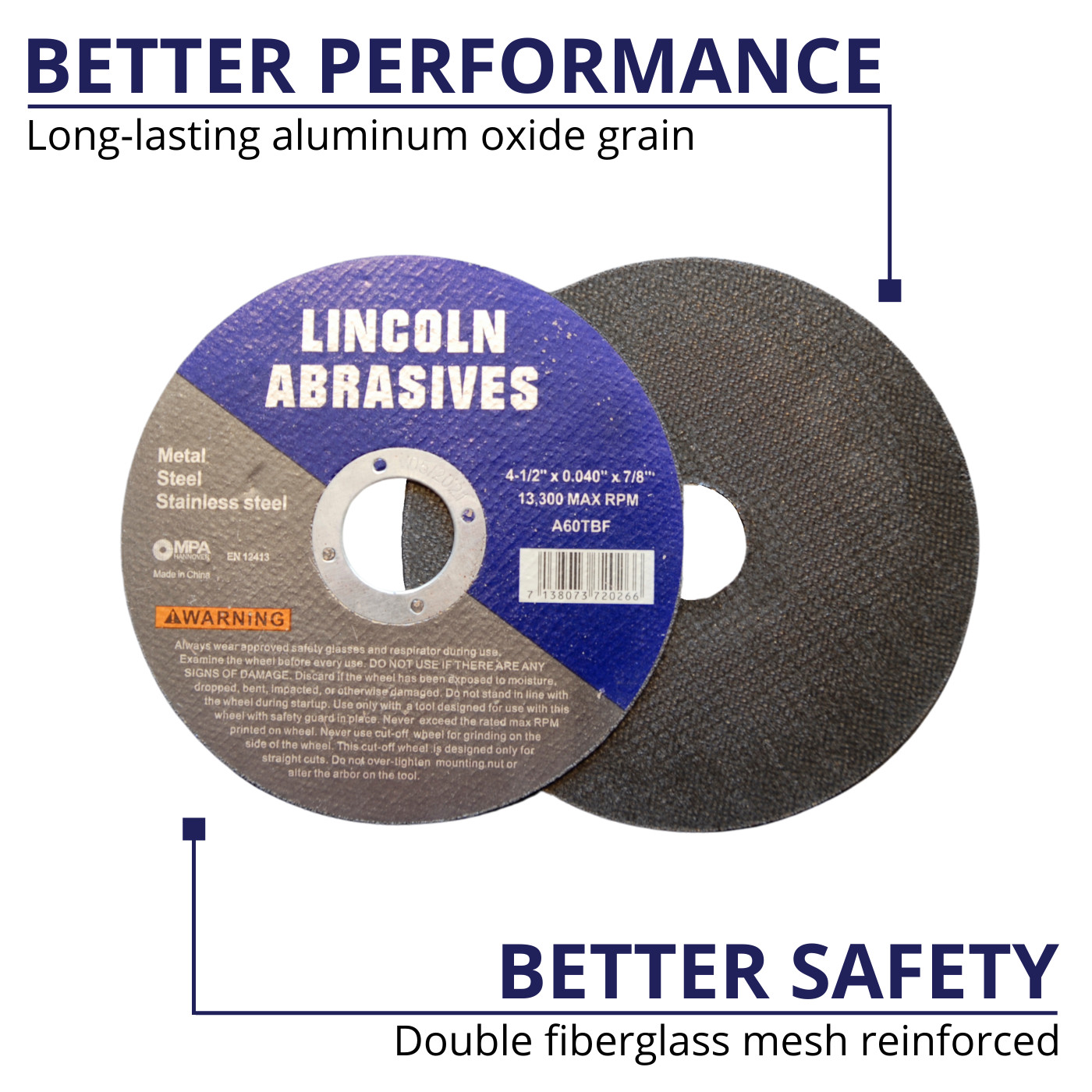 100 Pc 4-1/2″ x .040″ x 7/8″ Cut off Wheels Stainless Steel Metal Cutting Discs