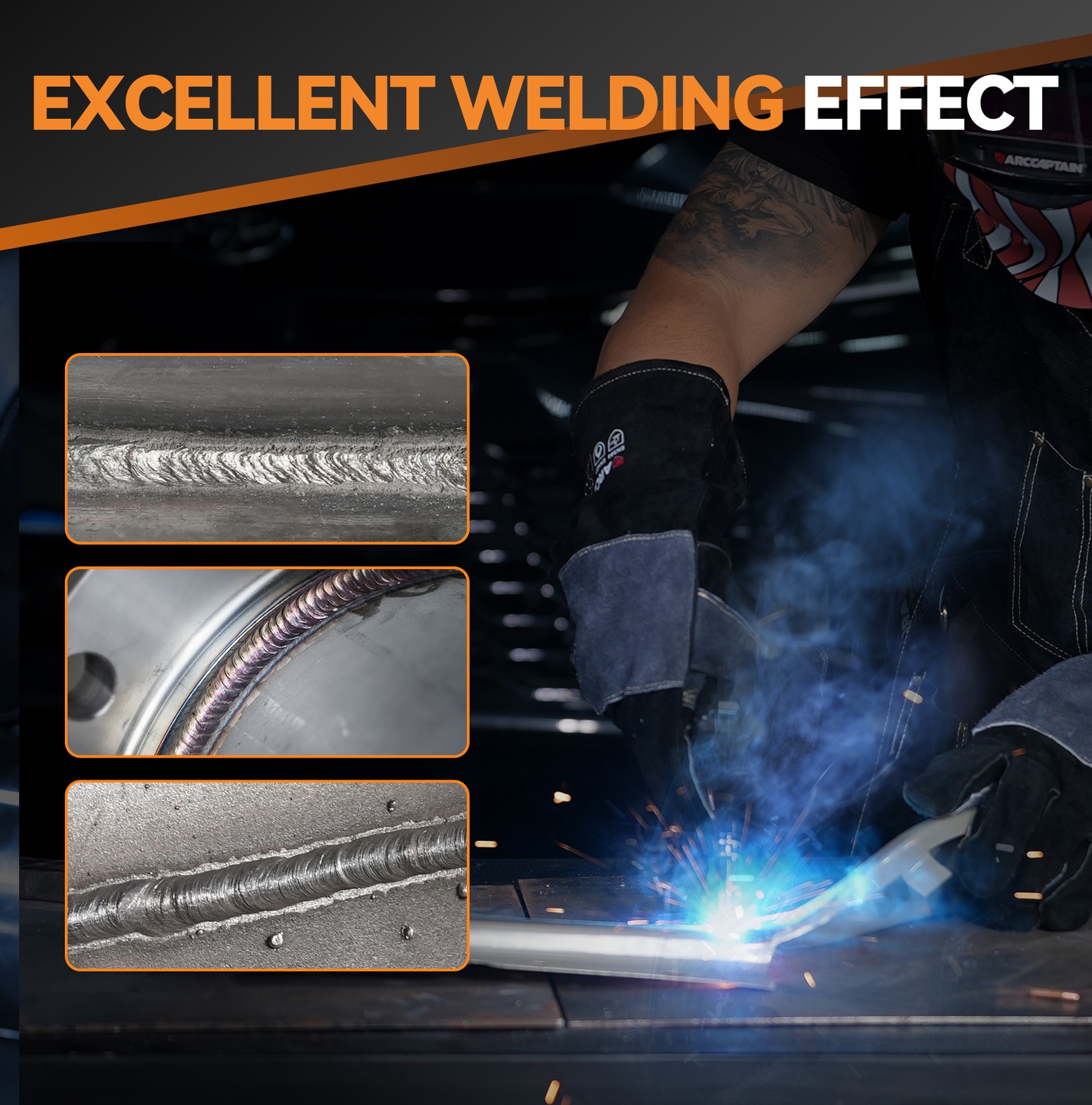 ARCCAPTAIN 3 in 1 MIG Welder 130Amp Flux Core Mig/Lift TIG/MMA Gasless Digital🔥