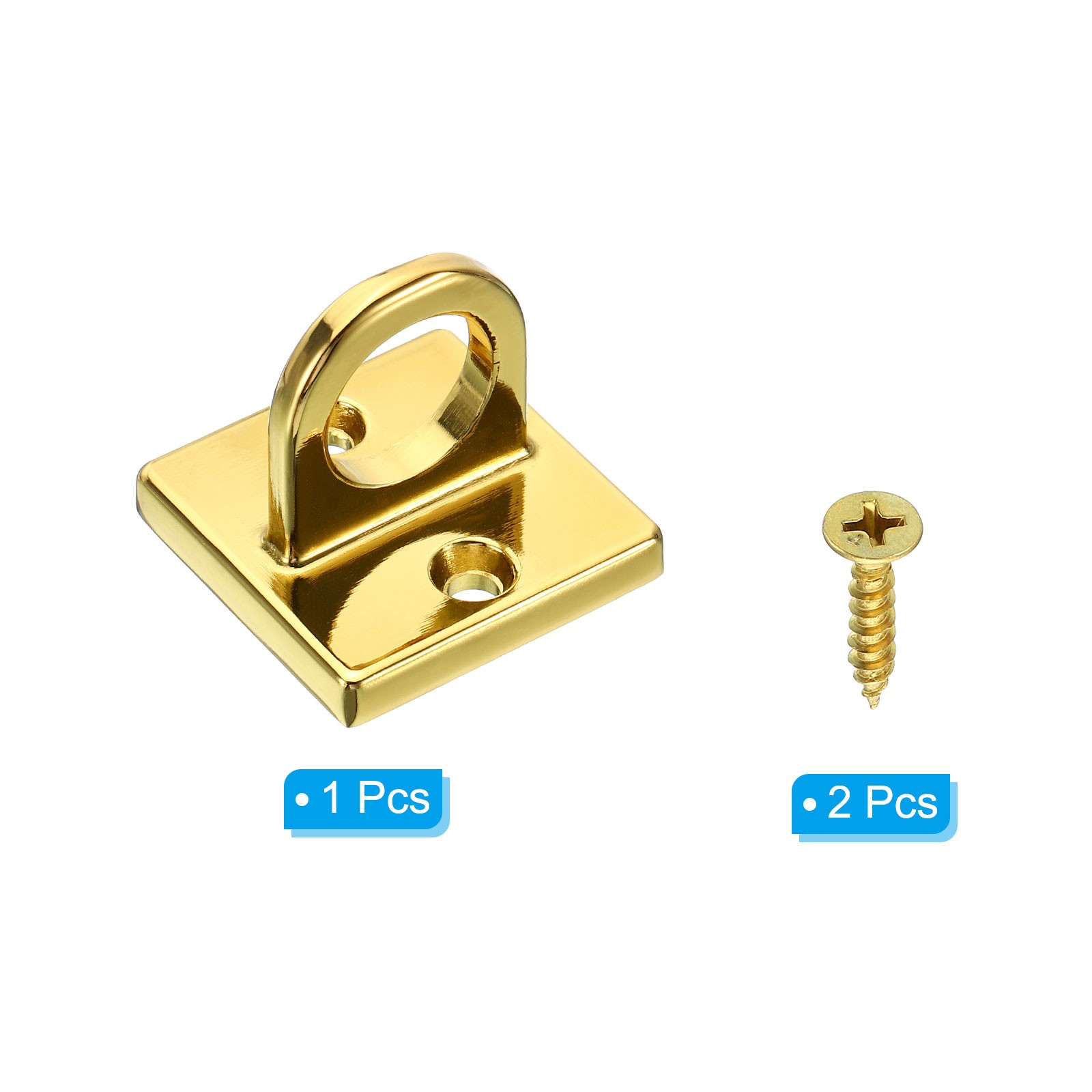 Pad Eye Plate U Hooks Ceiling Hook Wall Mount Loop for Hanging Ropes Golden
