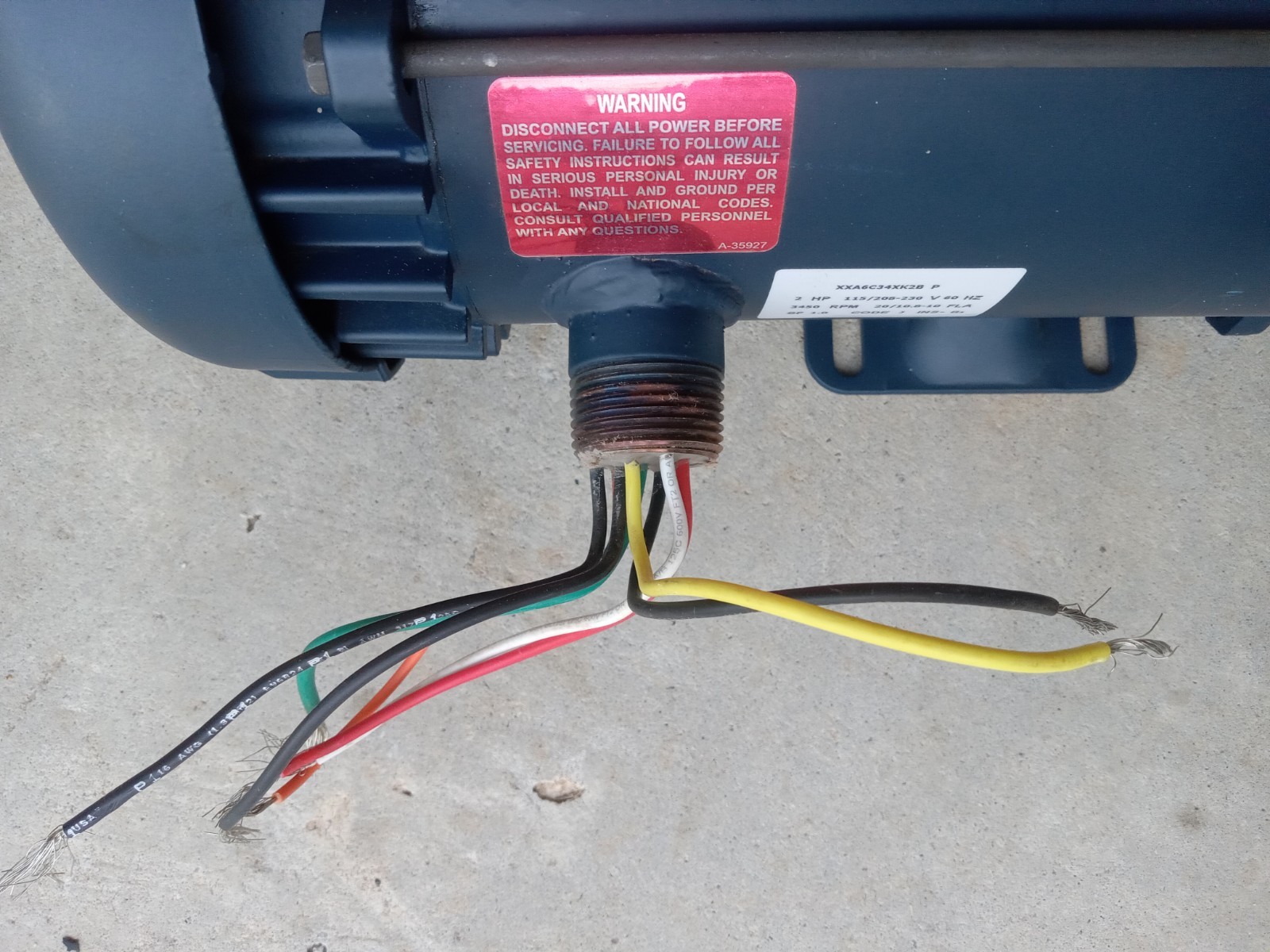 LEESON 116616.00 Explosion Proof Motor, 2 HP, 3600 RPM