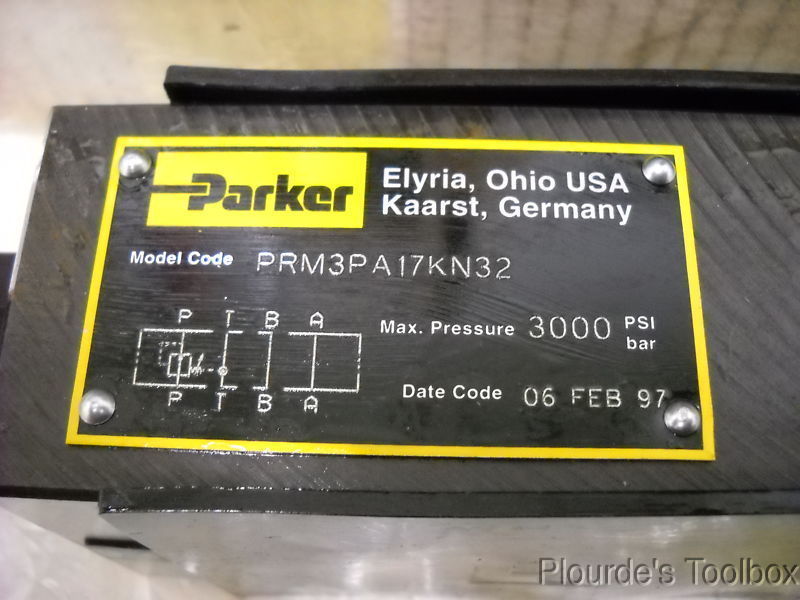 New Parker Manapak Hydraulic Pressure Reducing Valve, PRM3PA17KN32